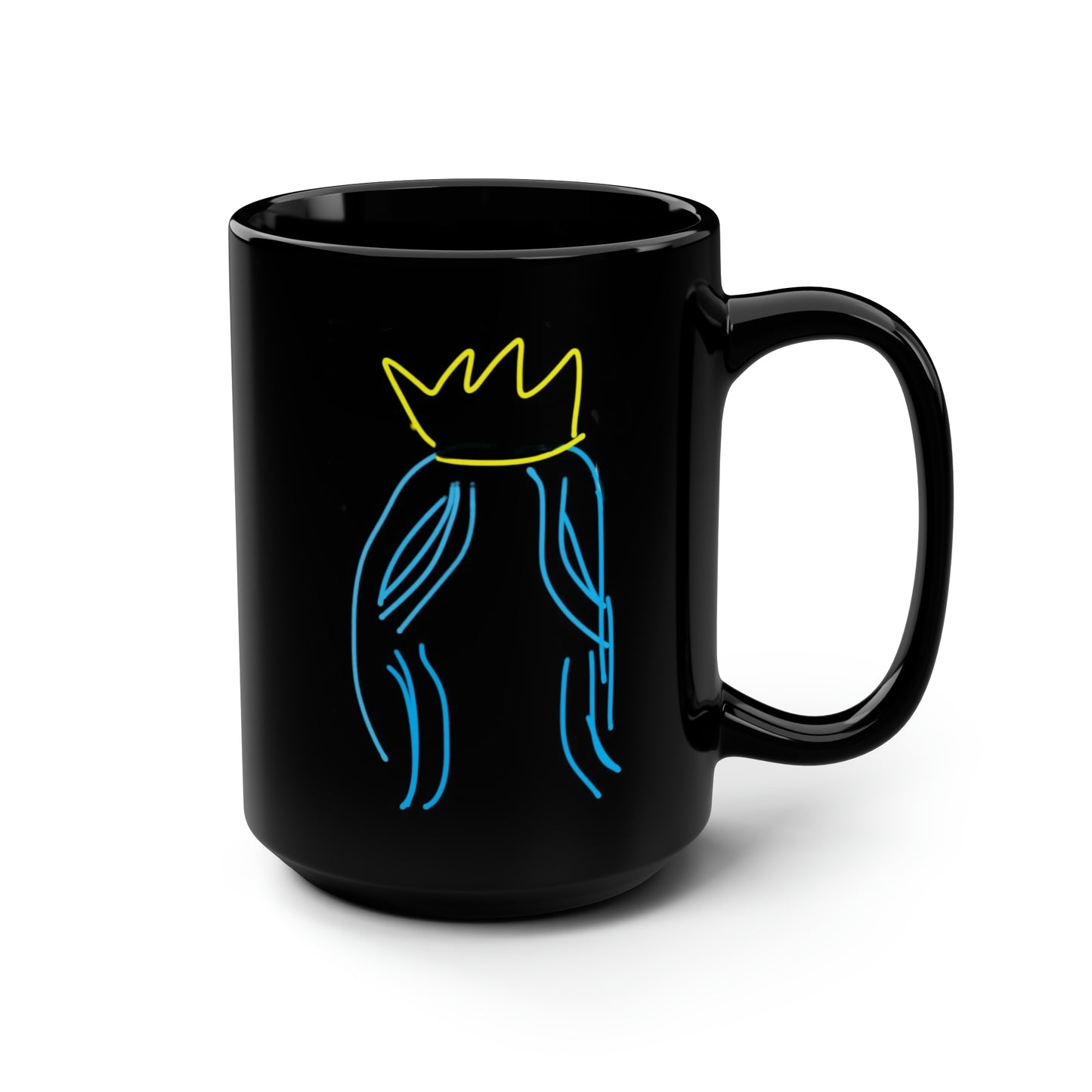 Queen/Princess- Black Mug, 15oz- Large