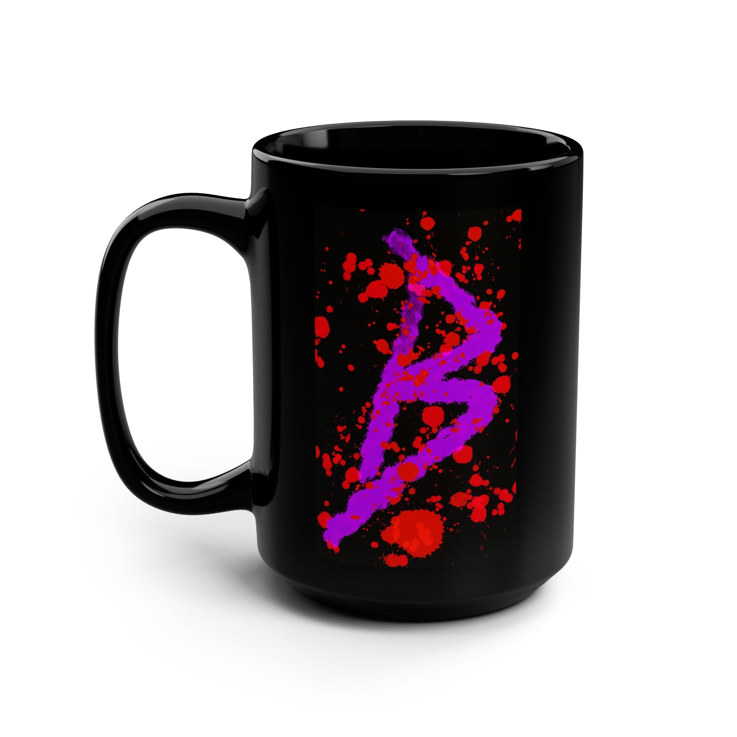 Your Monogram, CUSTOMIZE- Black Mug, 15oz- B