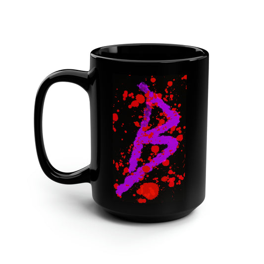 Your Monogram, CUSTOMIZE- Black Mug, 15oz- B