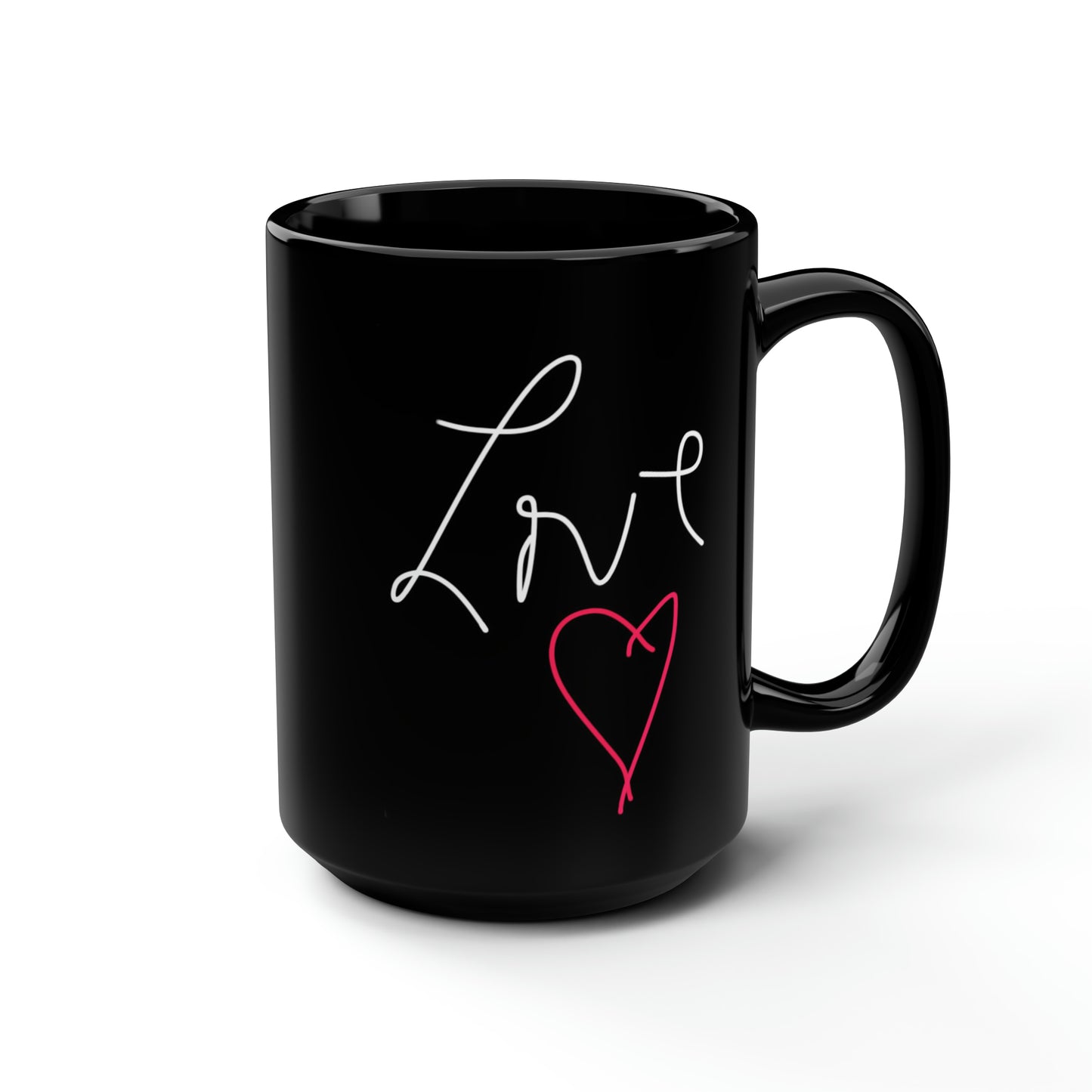 LOVE- Black Mug, 15oz- Large