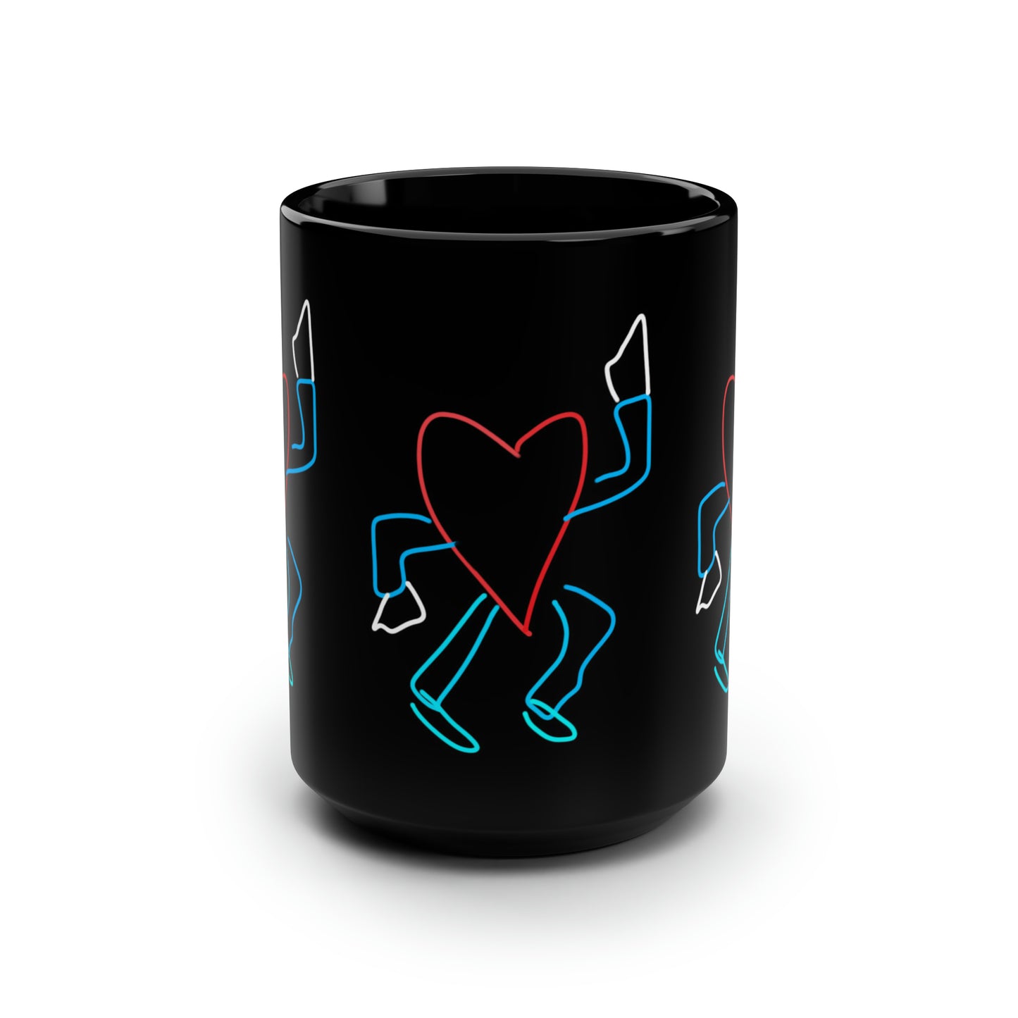 You Make My Heart Dance/3x- Black Mug, 15oz- Large