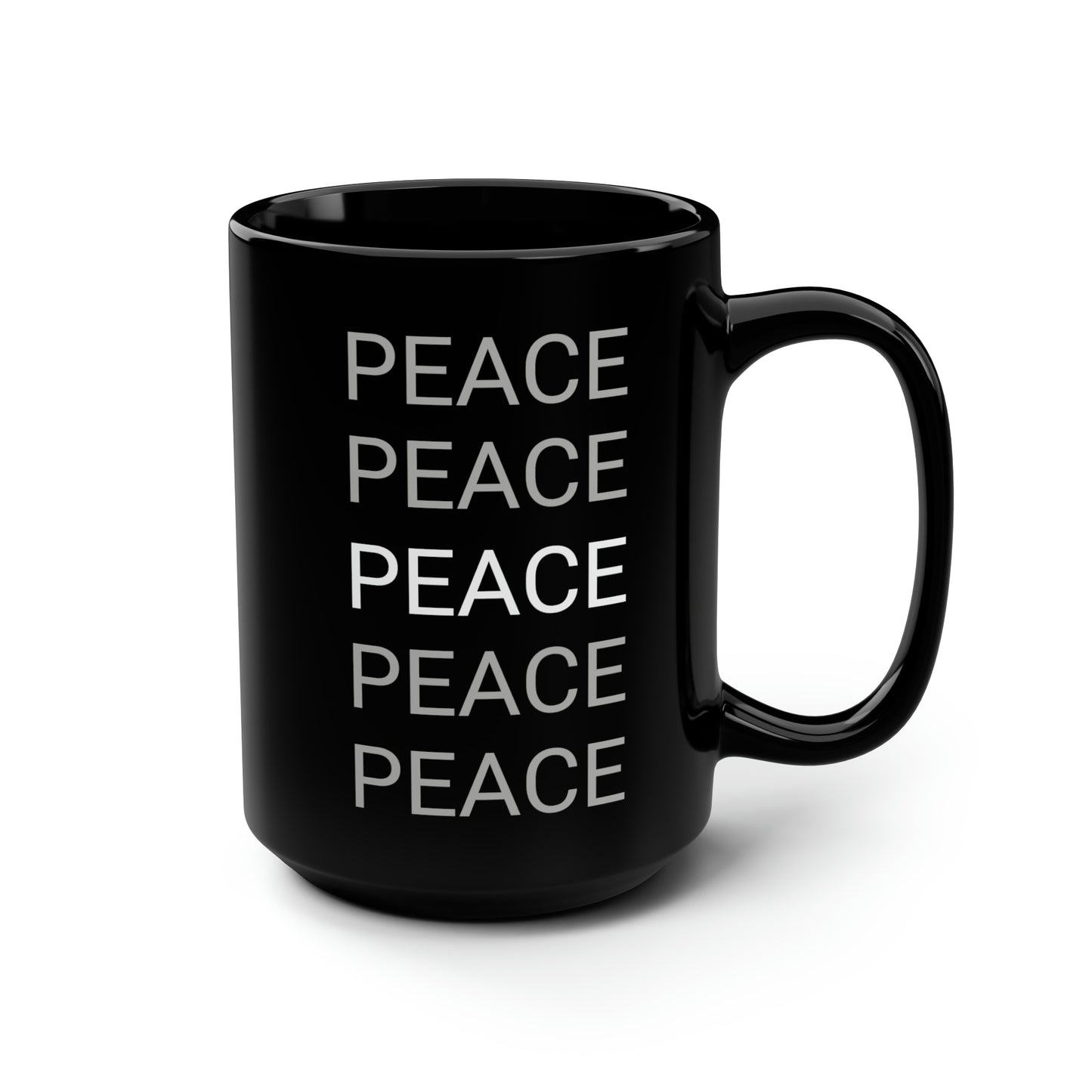 Tattoo- Black Mug, 15oz- PEACE