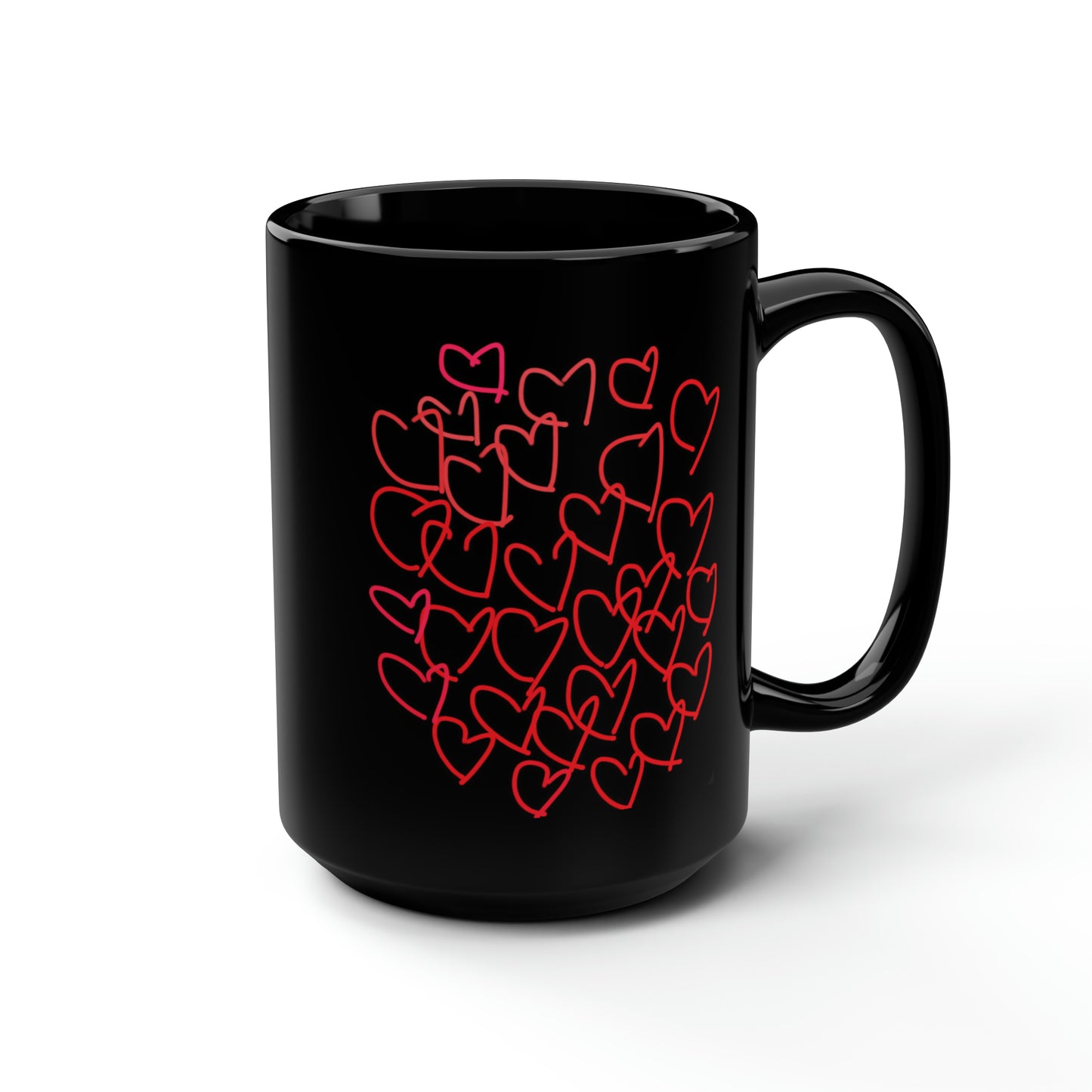 You Make My Heart Dance/Million Hearts- Black Mug, 15oz- Large