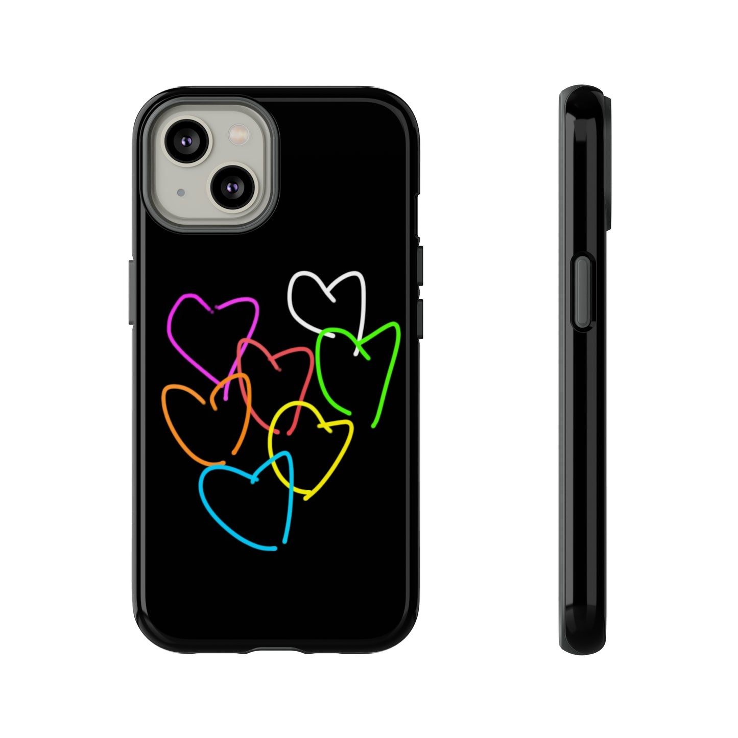 Colorful Hearts-Tough Cases- Large Hearts-- 46 Phone Styles