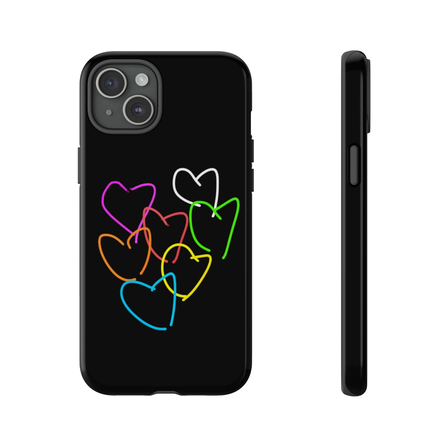 Colorful Hearts-Tough Cases- Large Hearts-- 46 Phone Styles