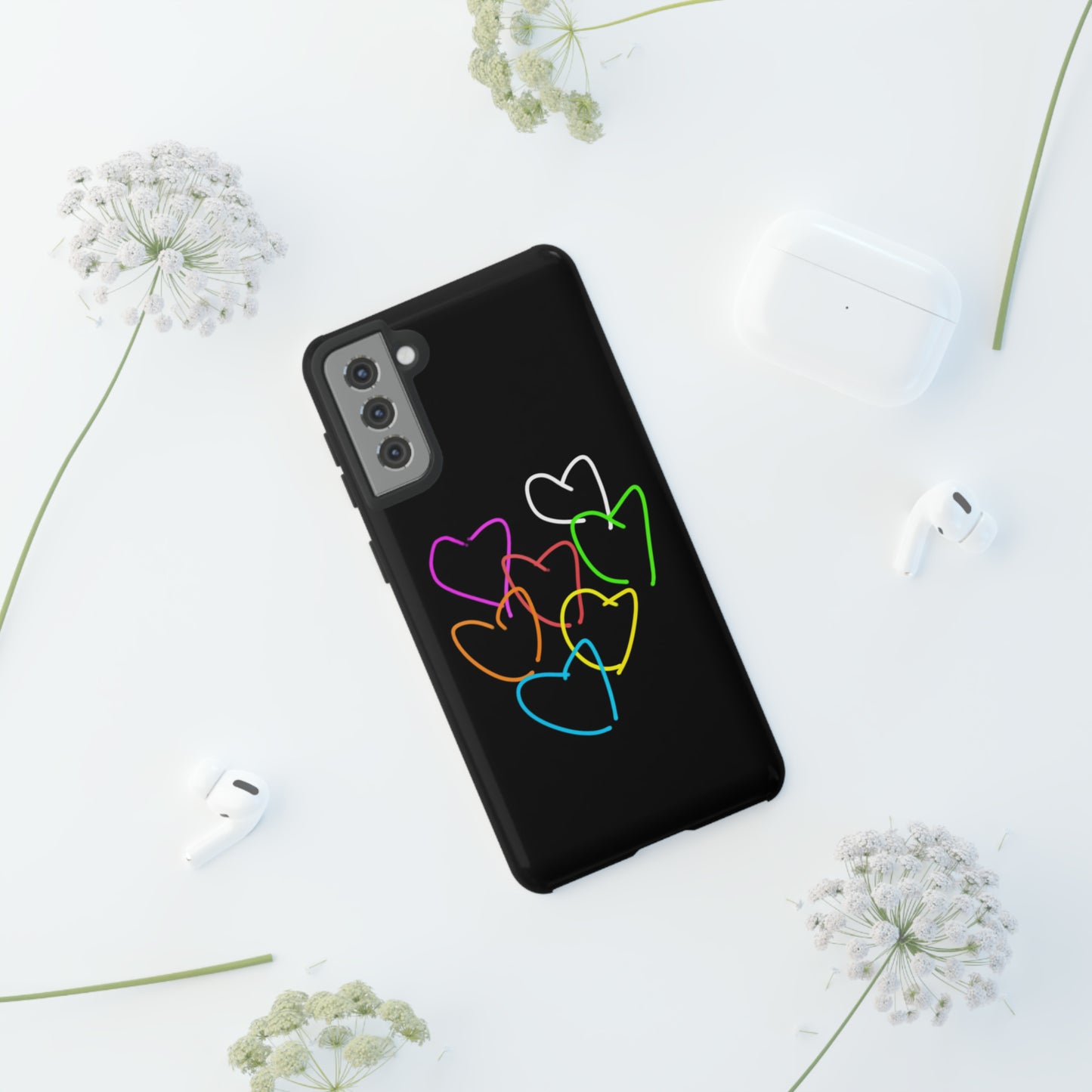 Colorful Hearts-Tough Cases- Large Hearts-- 46 Phone Styles