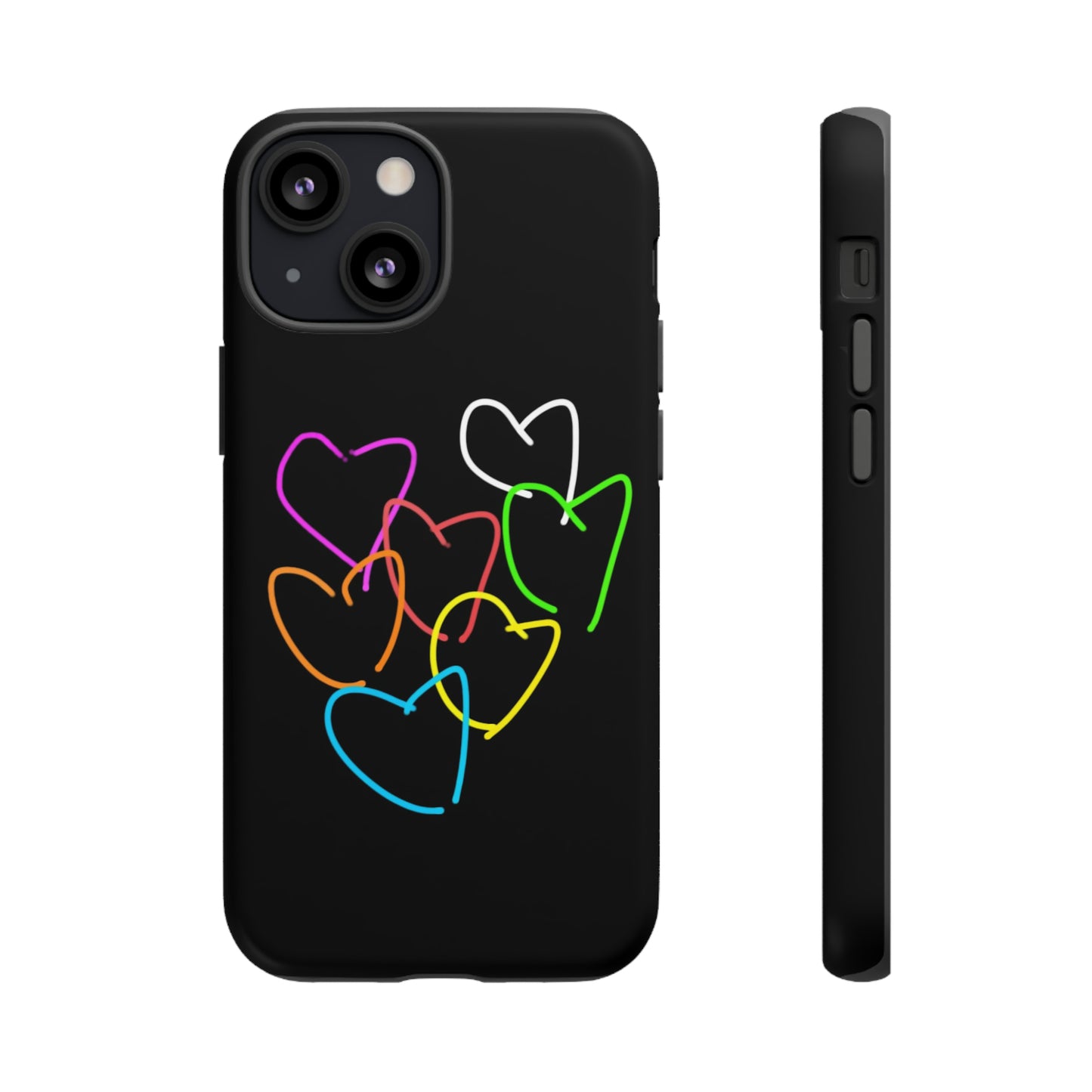 Colorful Hearts-Tough Cases- Large Hearts-- 46 Phone Styles