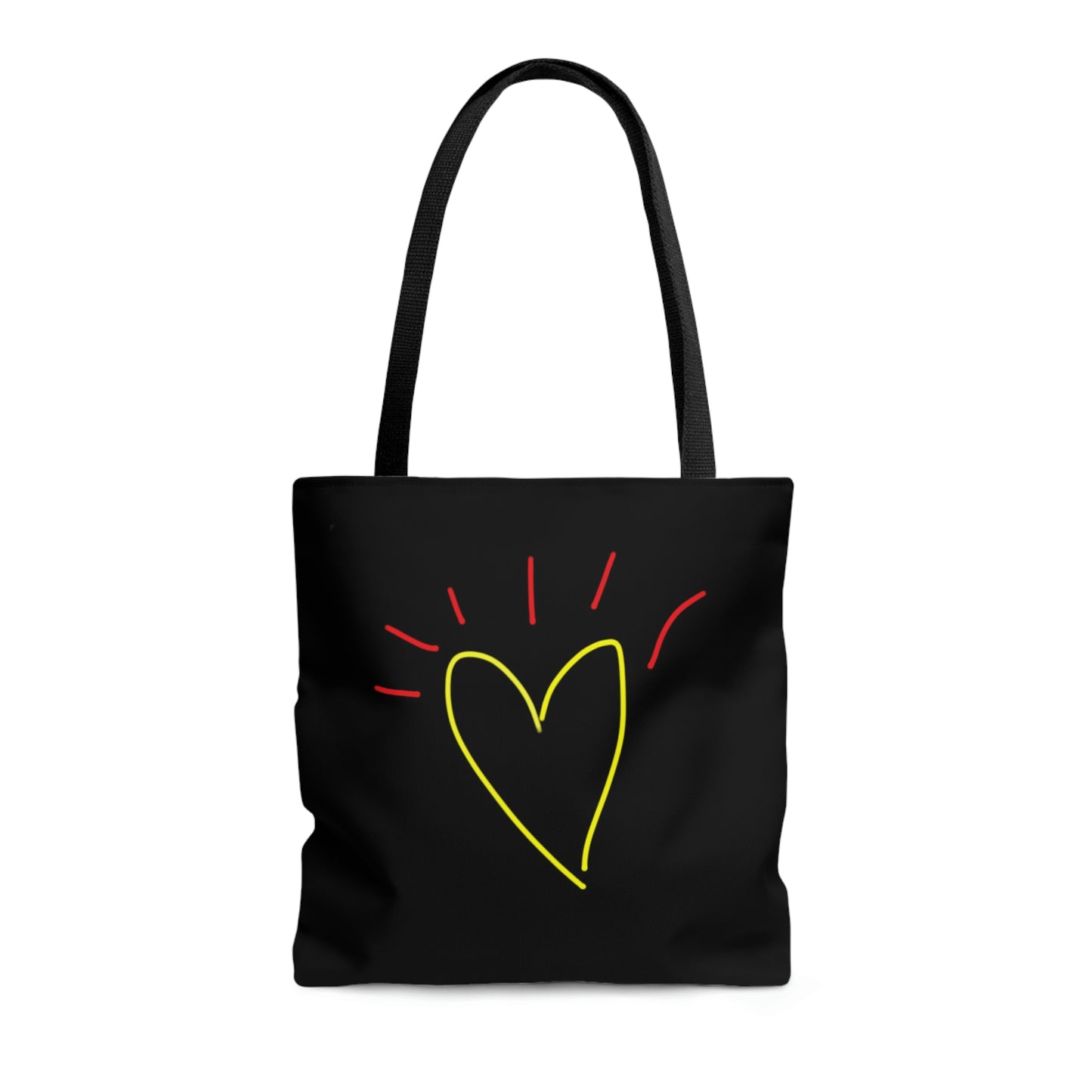 Gold Heart, Red Flower- AOP Tote Bag