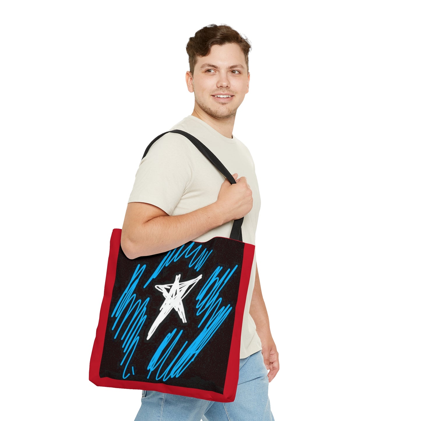 July 4th- Star Field- Tote Bag (AOP)- Black and Red