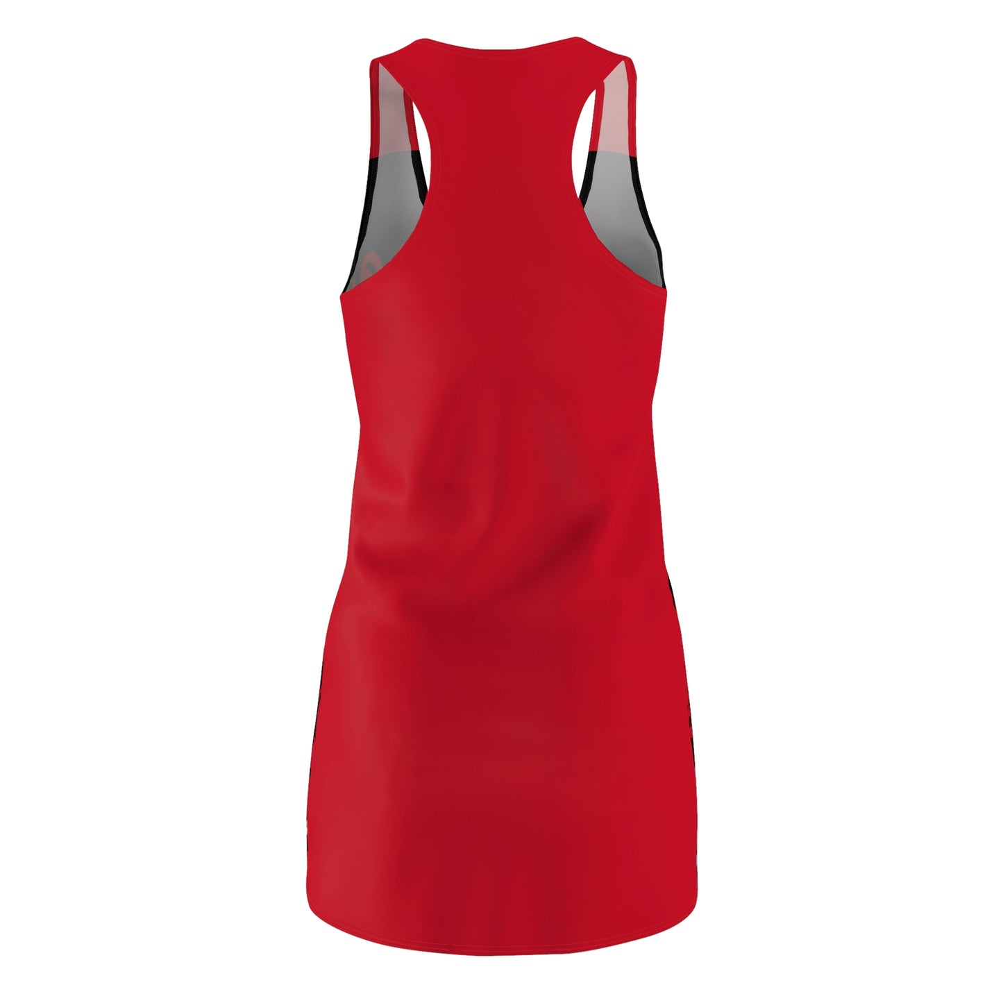 3 Red Flowers- Women's Cut & Sew Racerback Dress (AOP)- Black and Red