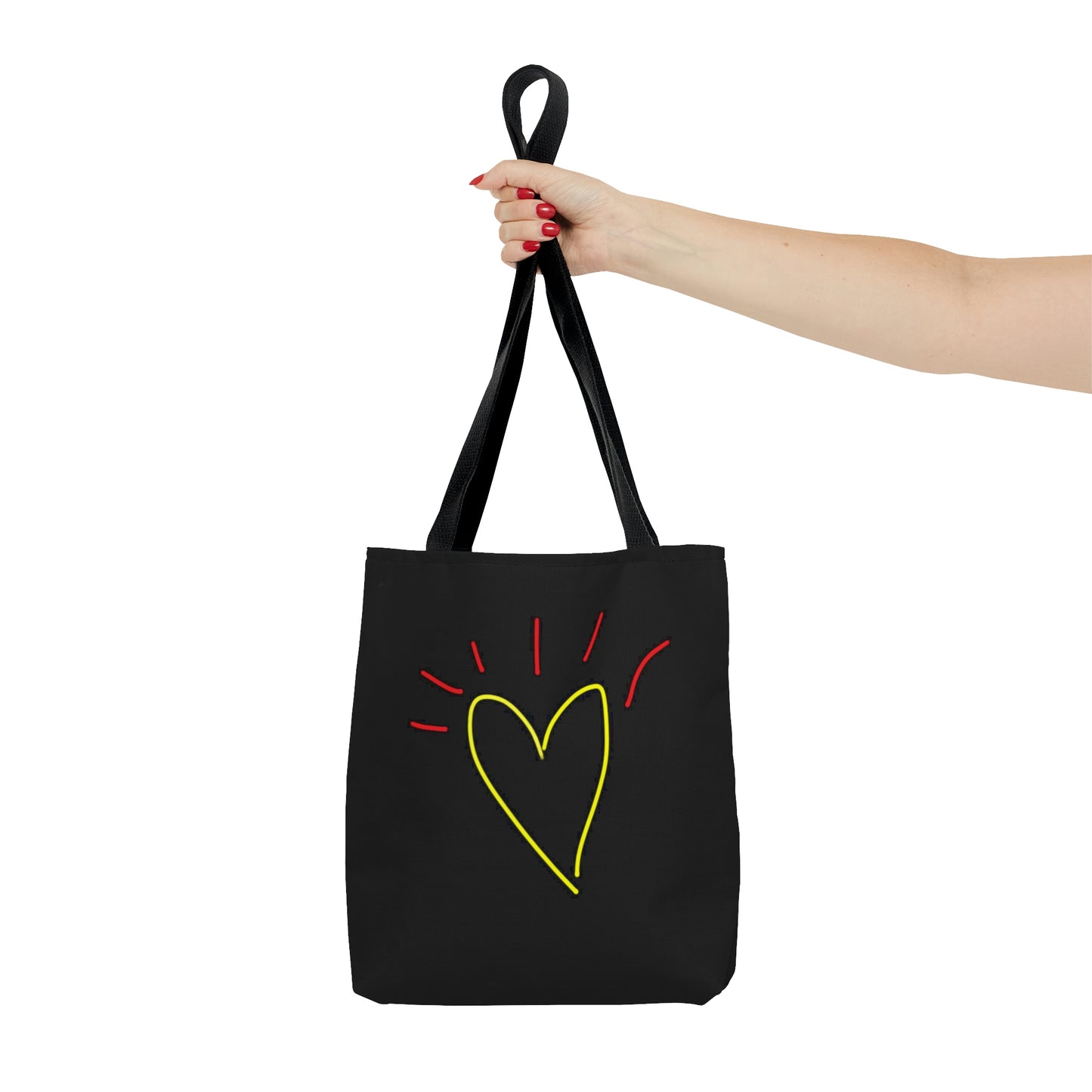 Gold Heart, Red Flower- AOP Tote Bag