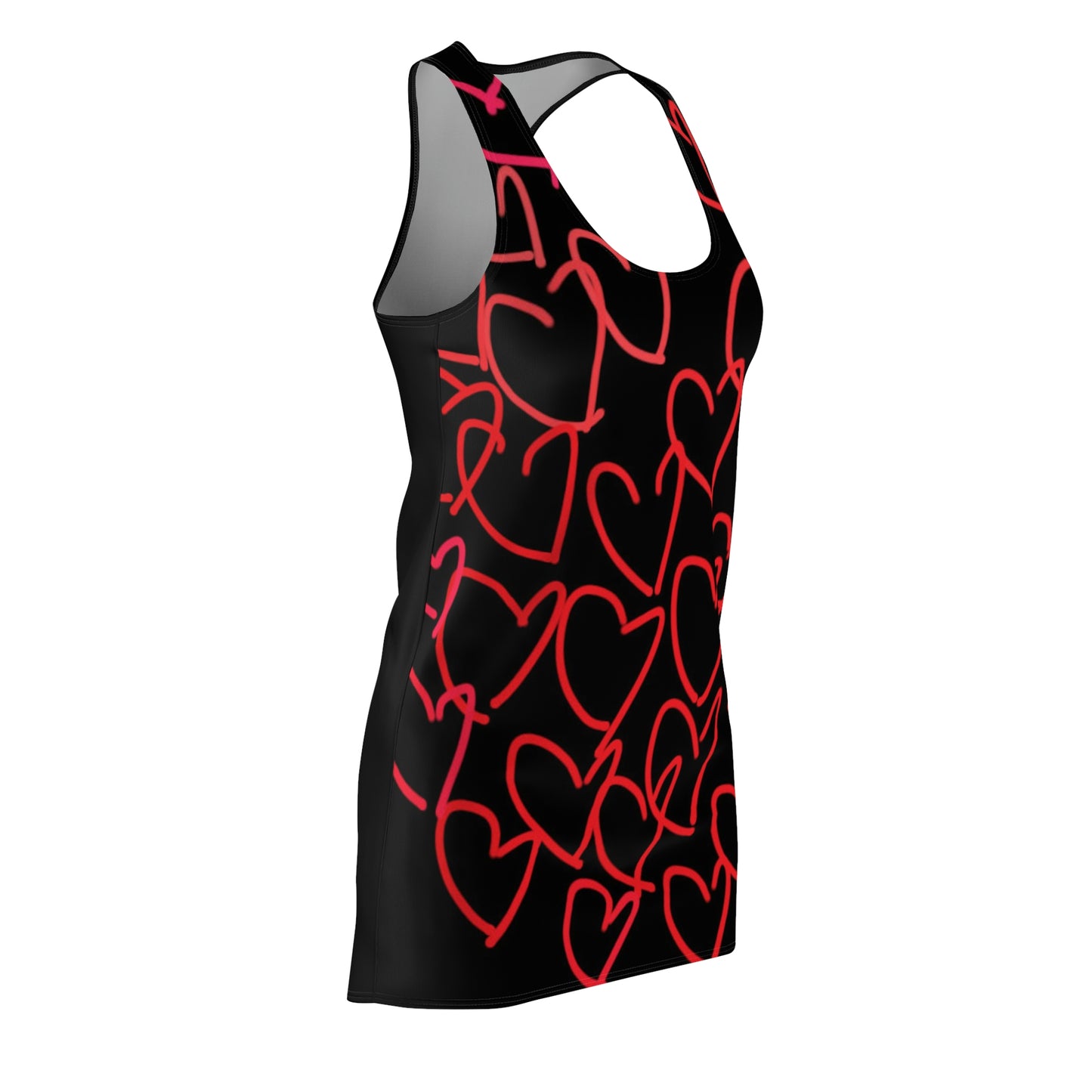 Million Hearts- Women's Cut & Sew Racerback Dress Black