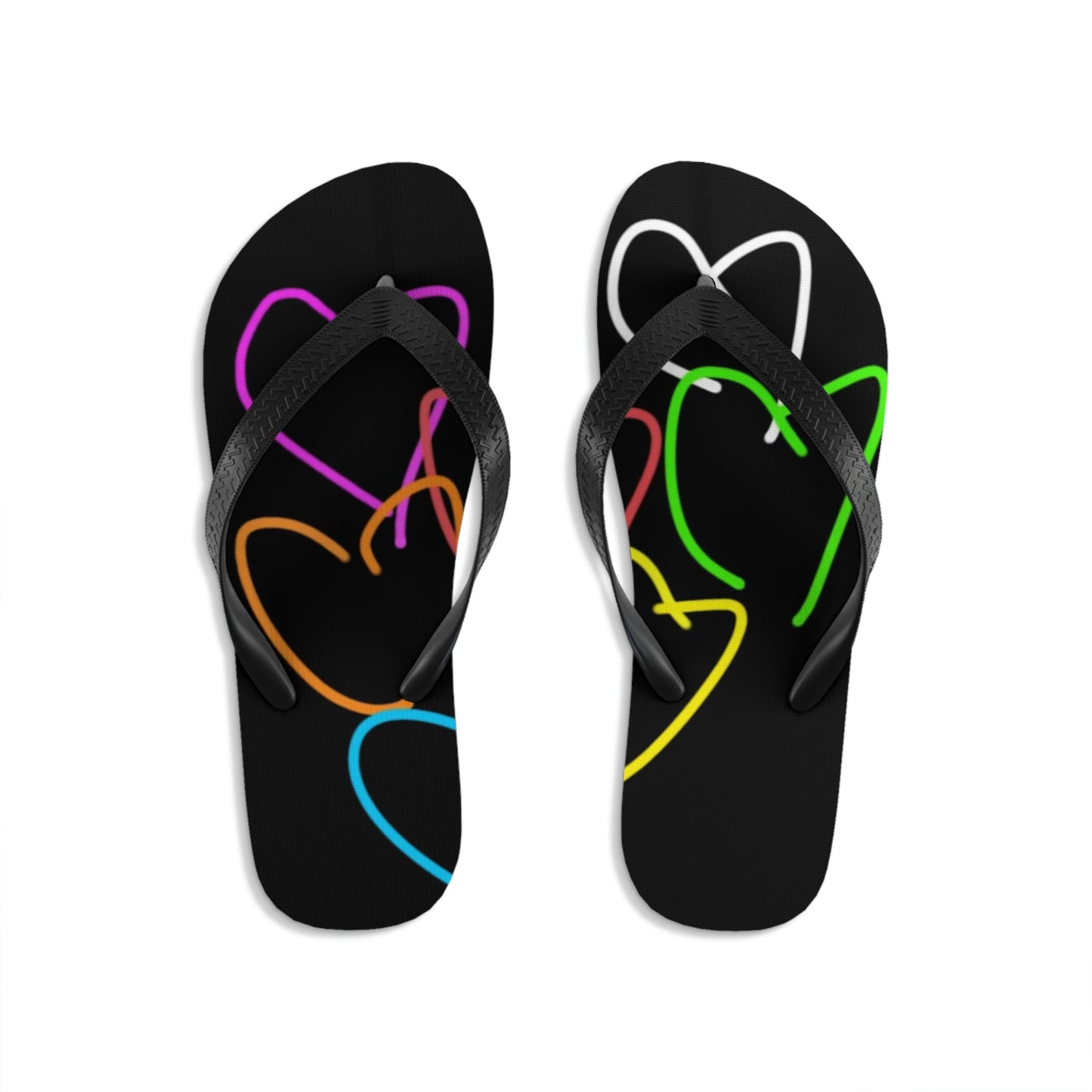 Colorful Hearts- Unisex Flip-Flops