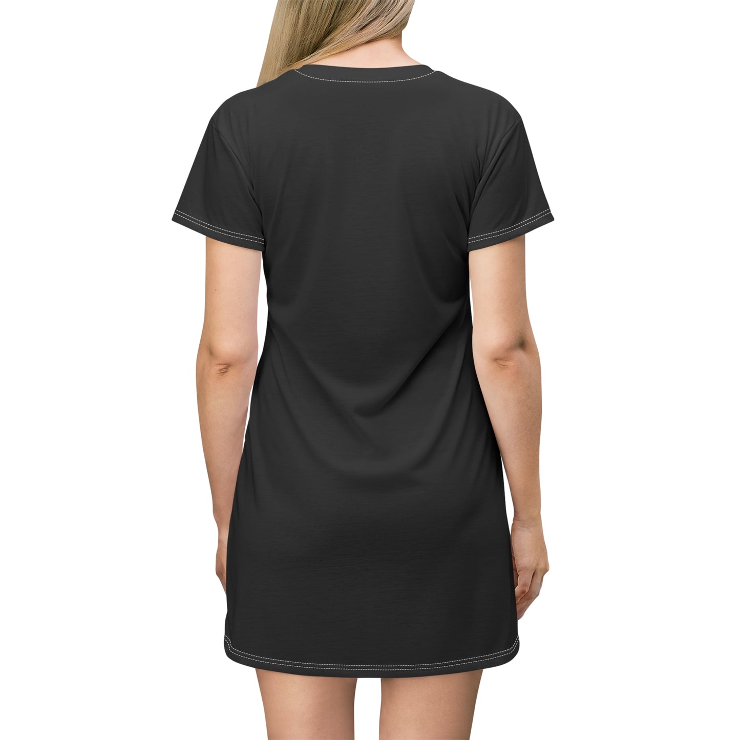 July 4th- Liberty- T-Shirt Dress (AOP)- Black