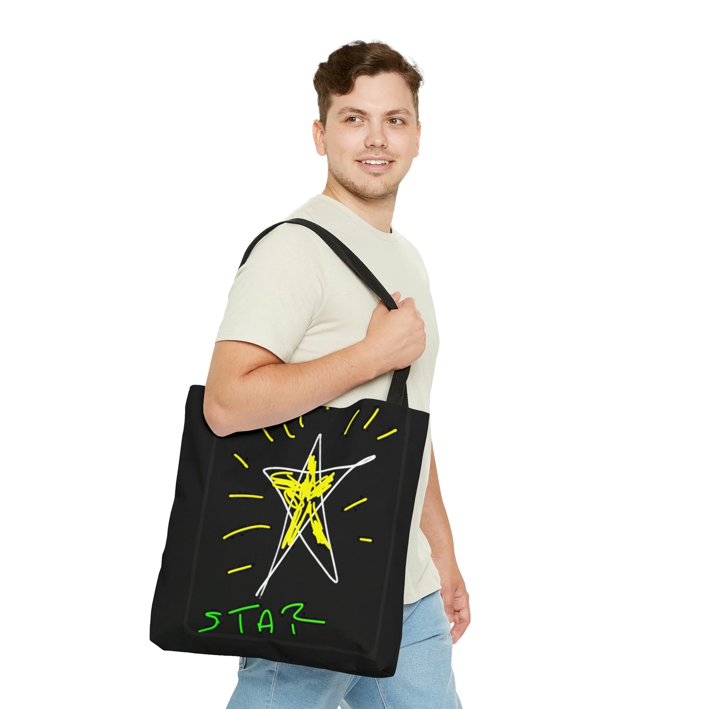 Star/Gold Heart- AOP Tote Bag