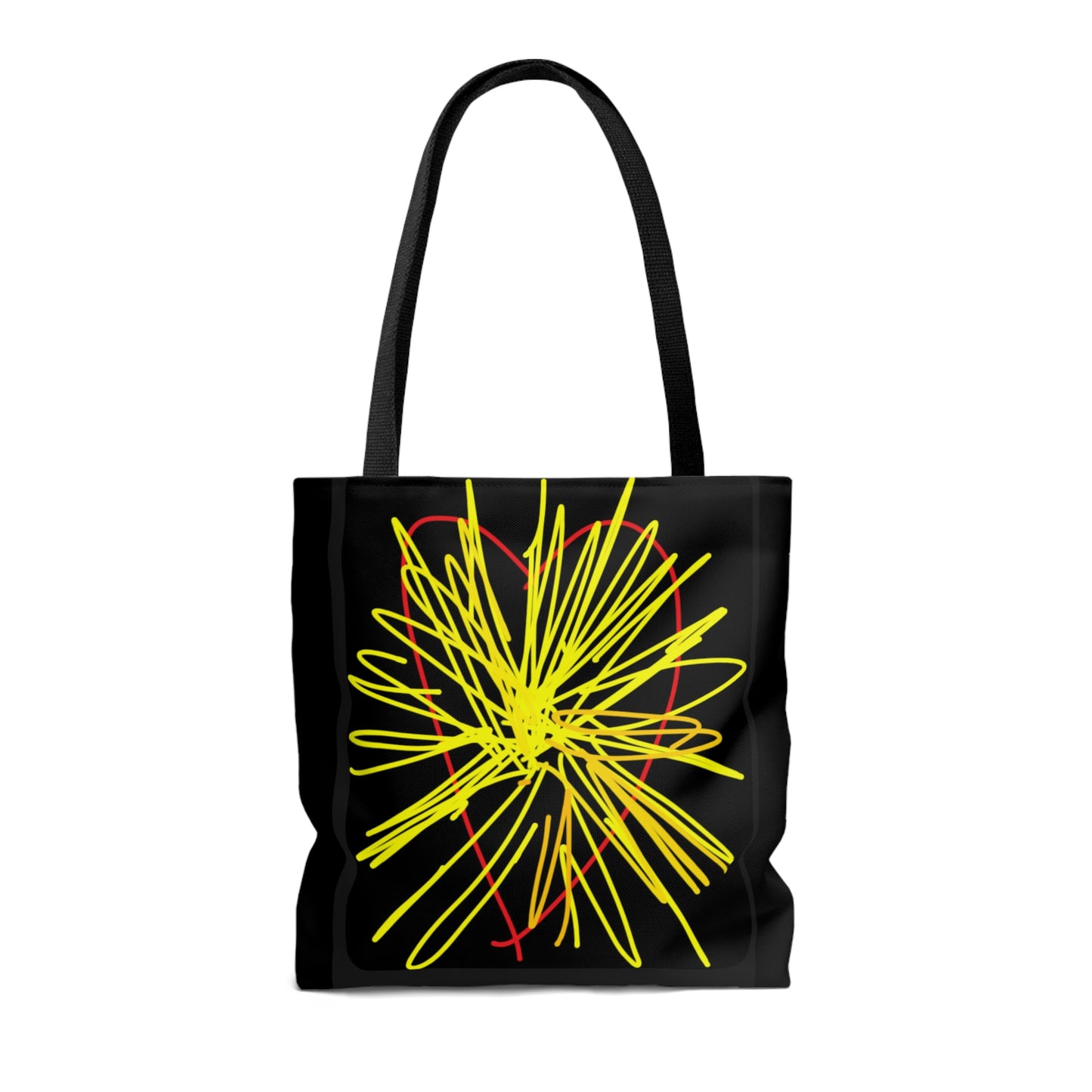 Colorful Hearts/Heart Bursting with Light- AOP Tote Bag