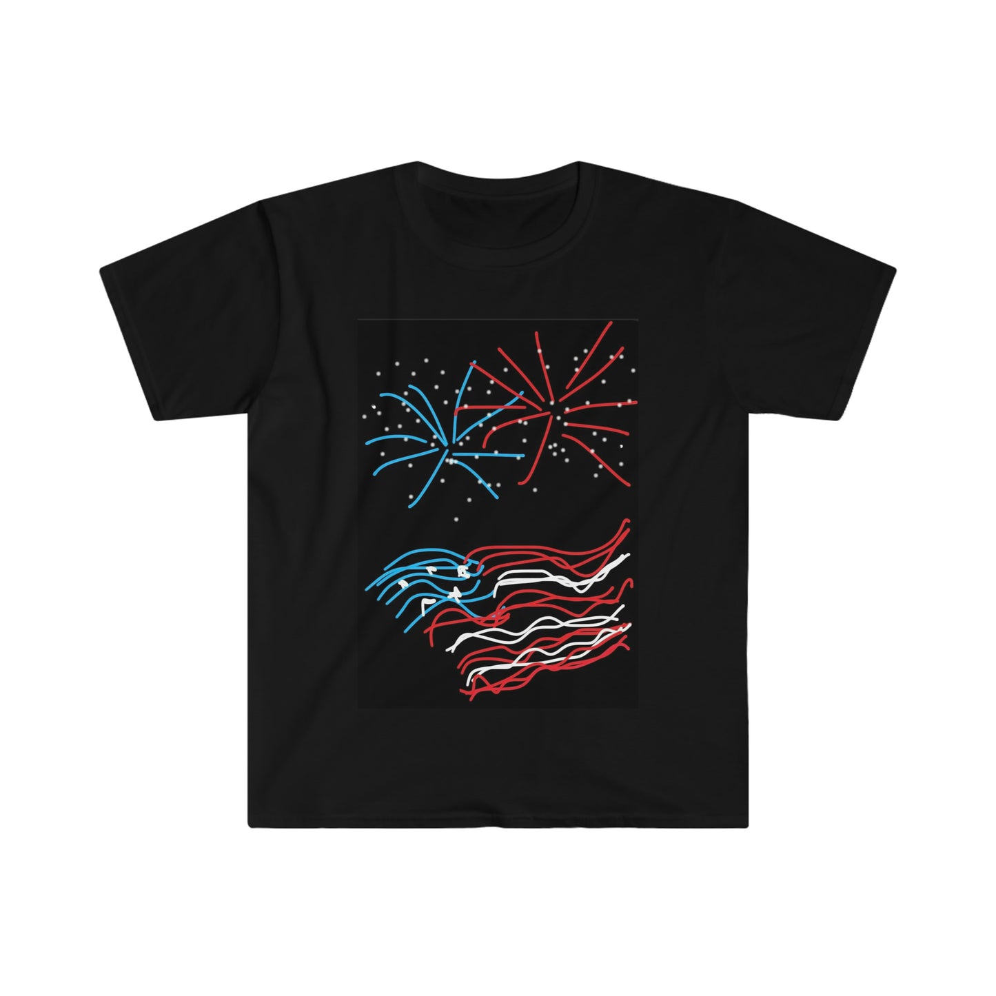 July 4th- Fireworks- Men's/Unisex Softstyle T-Shirt