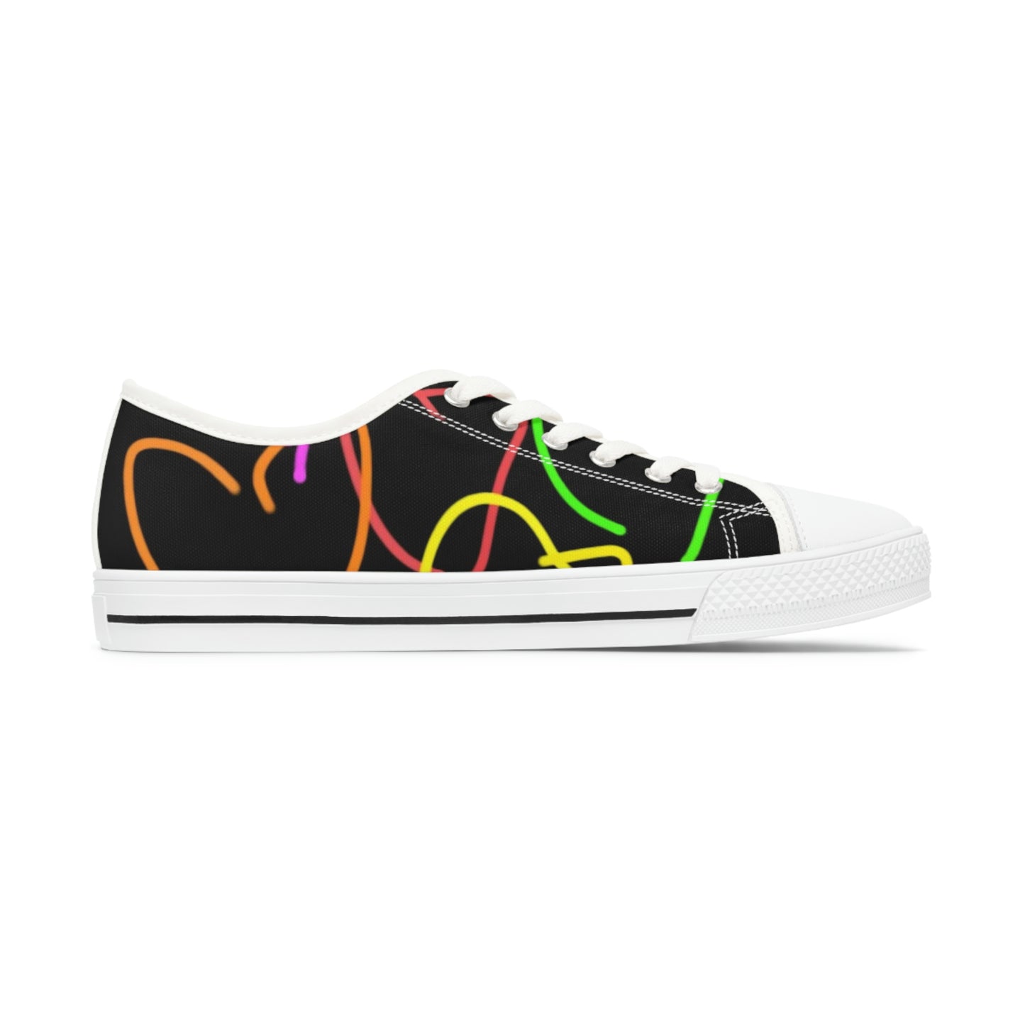 Colorful Hearts- Women's Low Top Sneakers