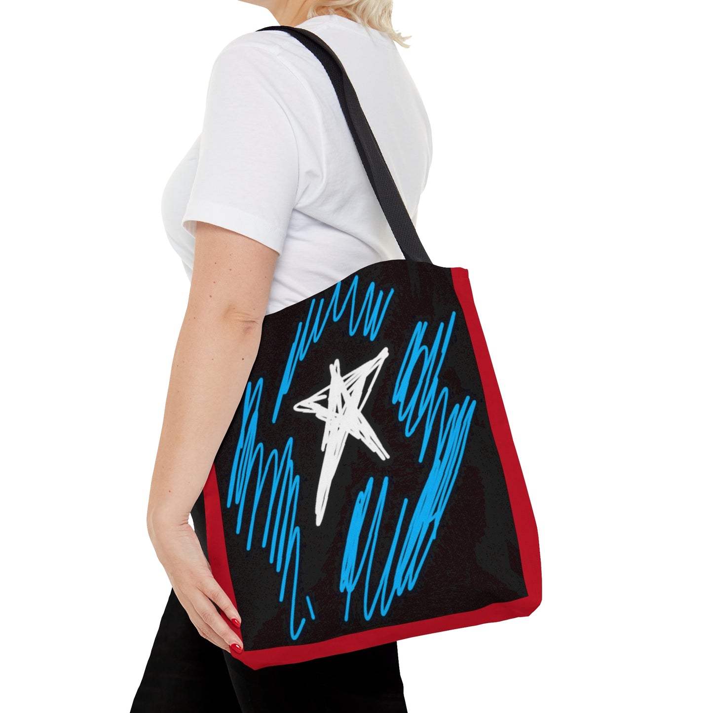 July 4th- Star Field- Tote Bag (AOP)- Black and Red