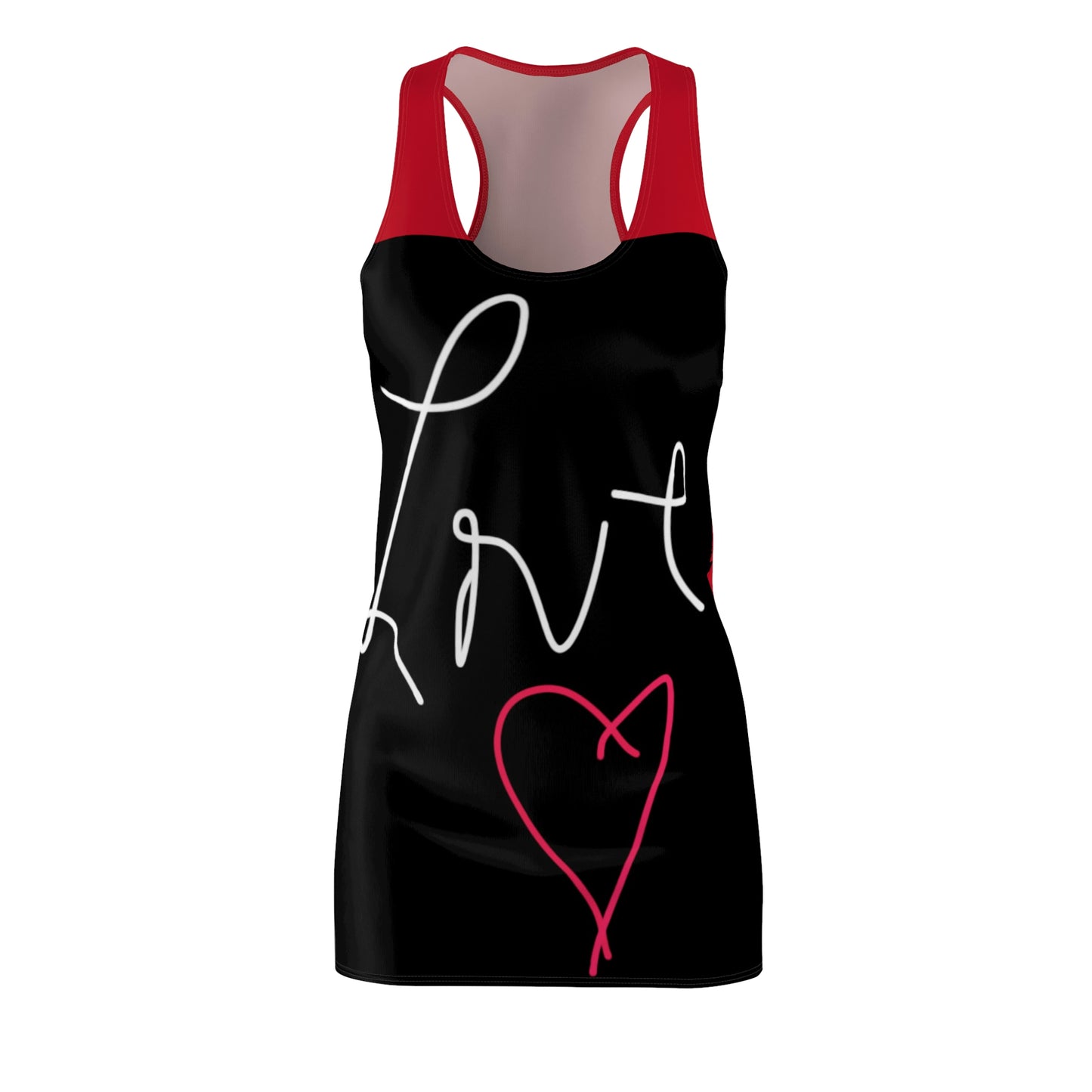 Love- Women's Cut & Sew Racerback Dress (AOP)- Black and Red