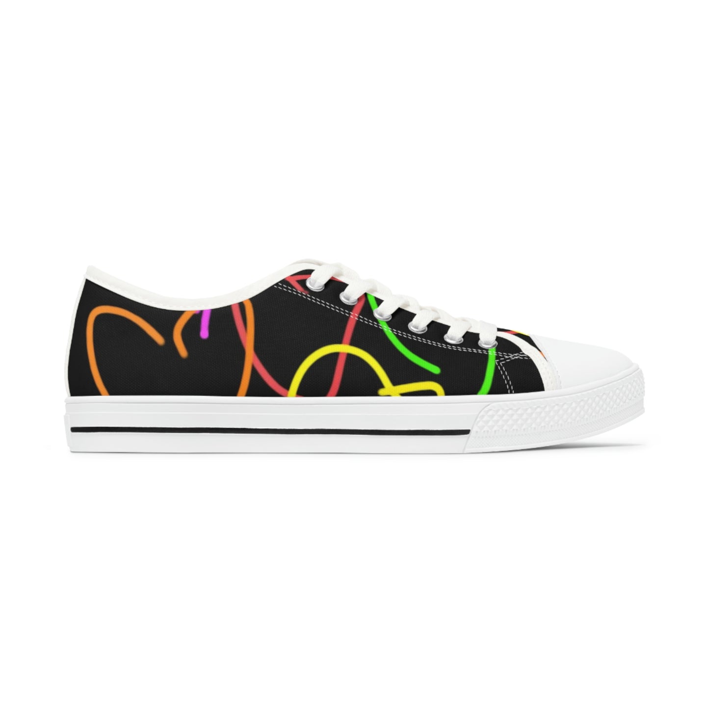 Colorful Hearts- Women's Low Top Sneakers