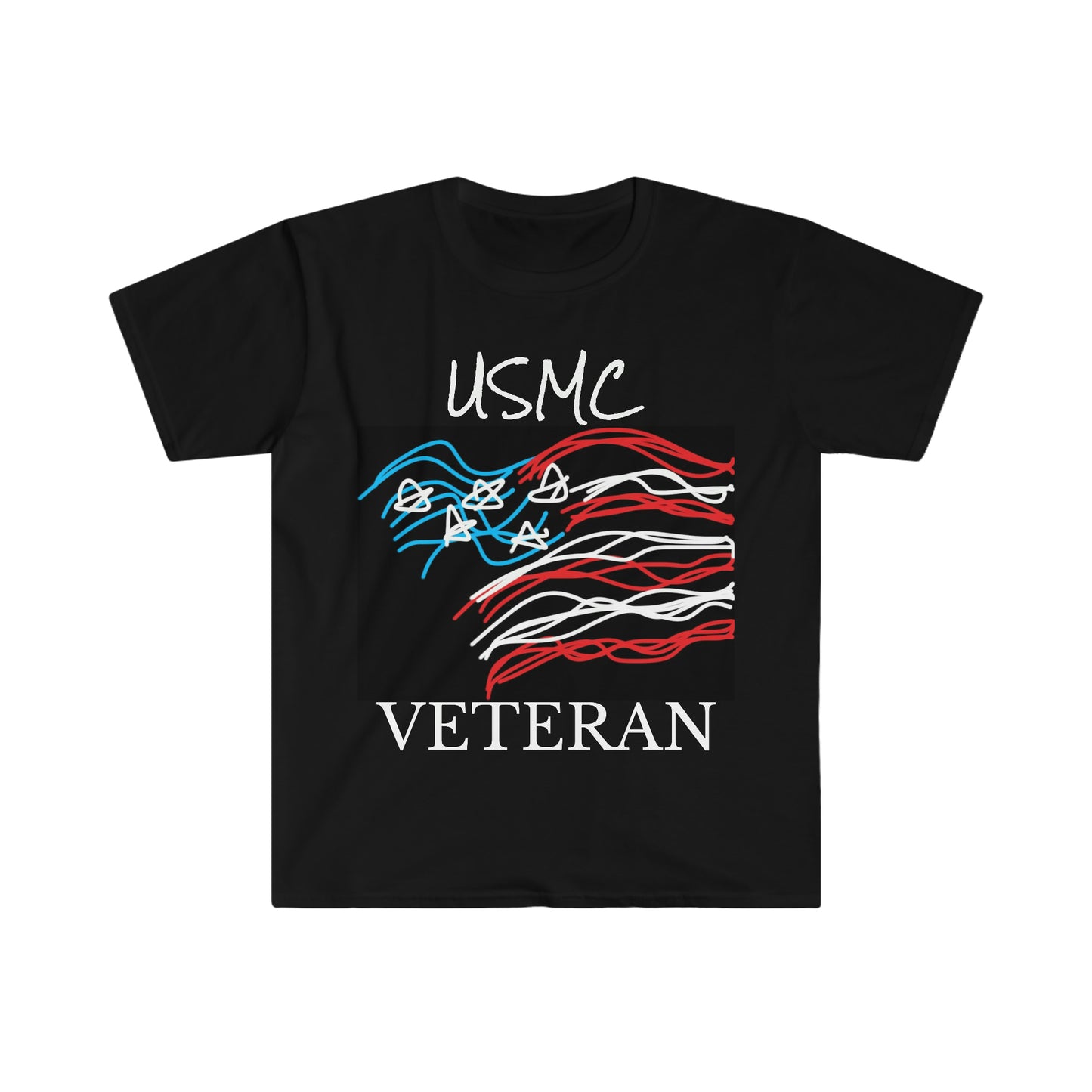 Military- Old Glory/USMC- Men's/Unisex Softstyle T-Shirt