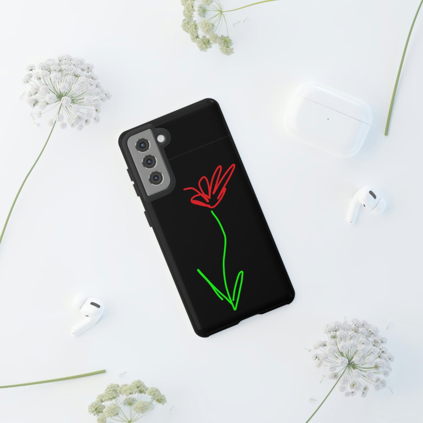 Red Flower- Tough Cases- 41 Phone Styles