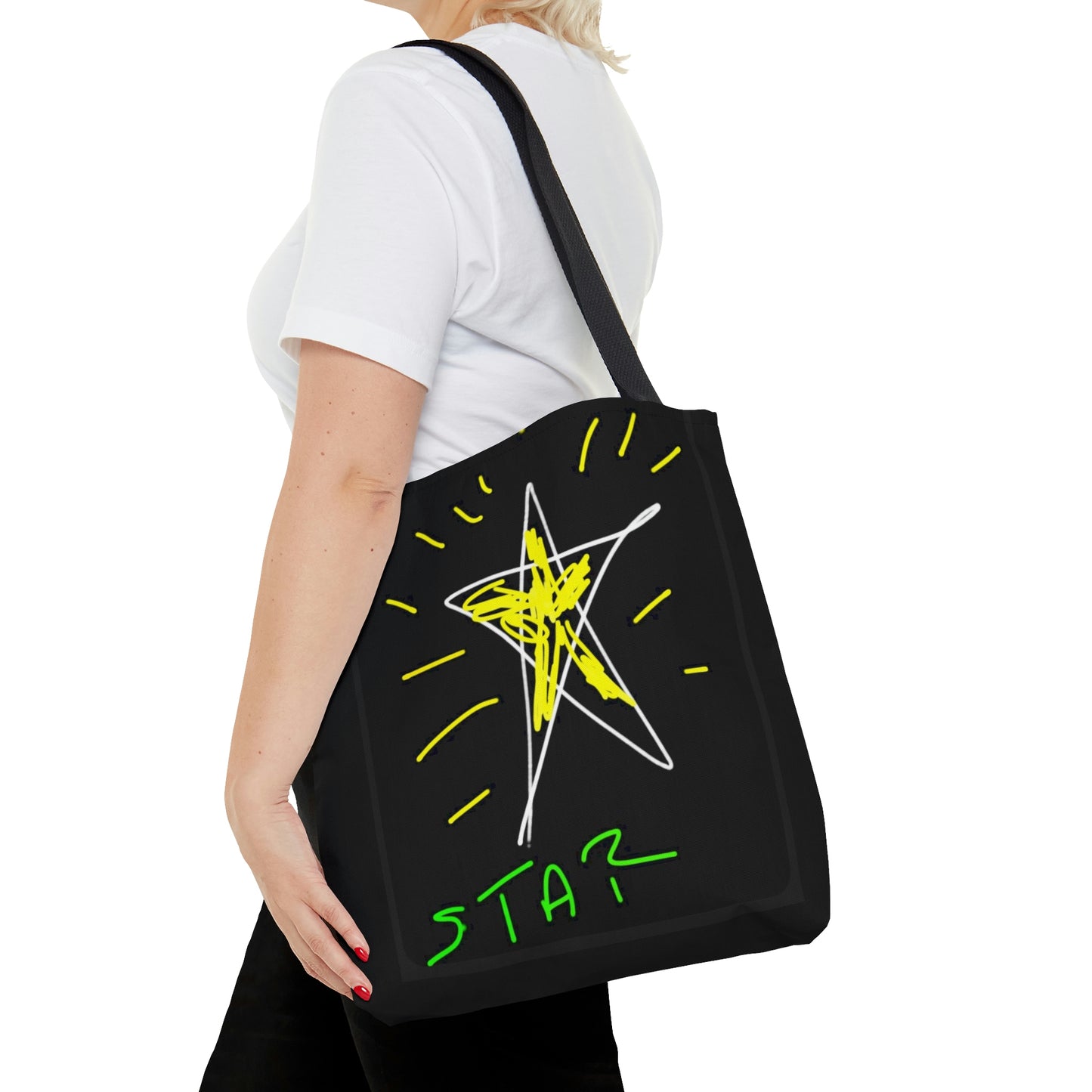 Star/Gold Heart- AOP Tote Bag