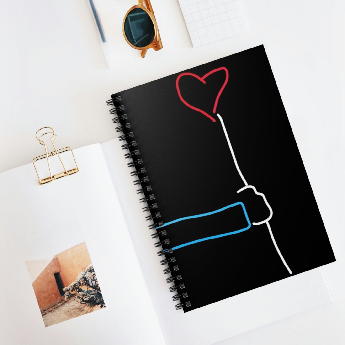 Heart Balloon- Spiral Notebook - Ruled Line