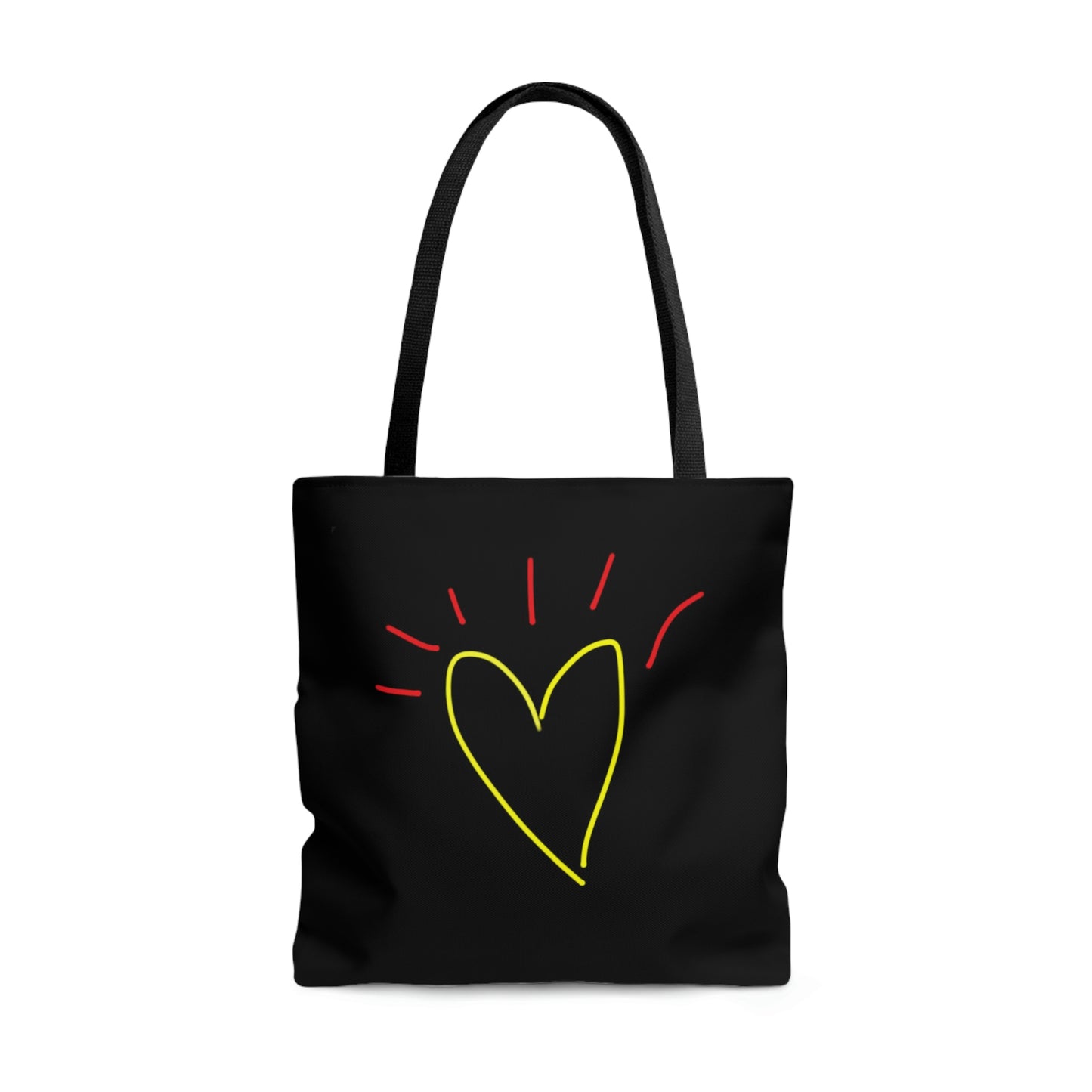 Gold Heart, Red Flower- AOP Tote Bag