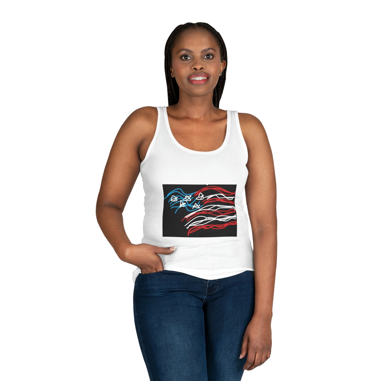 Military- Old Glory/Navy- Women's Tank Top