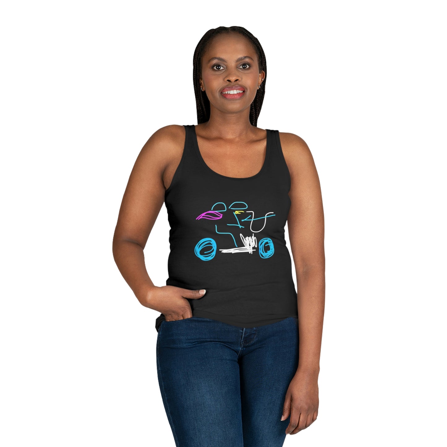 Brunette Biker Babe- Women's Tank Top