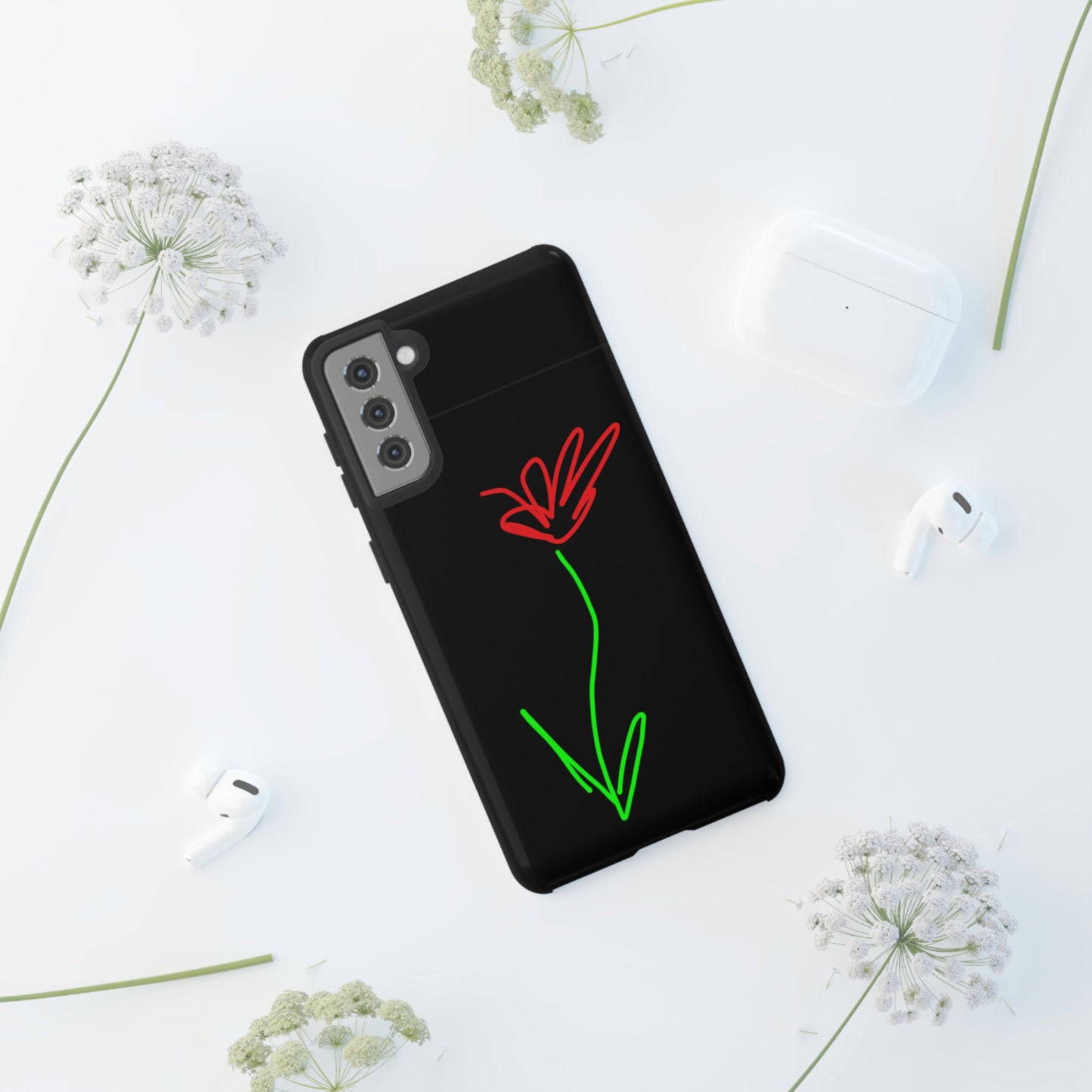 Red Flower- Tough Cases- 41 Phone Styles