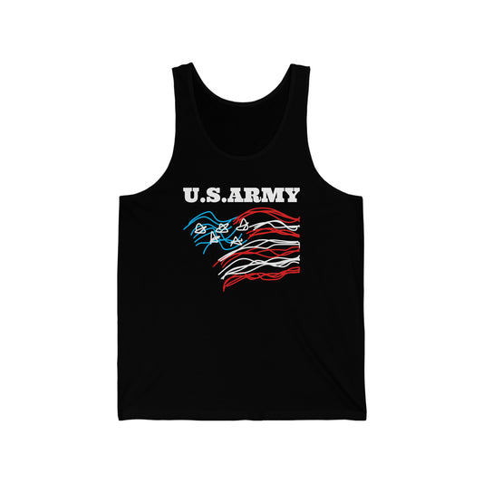 Military- Old Glory/Army- Men's/Unisex Jersey Tank