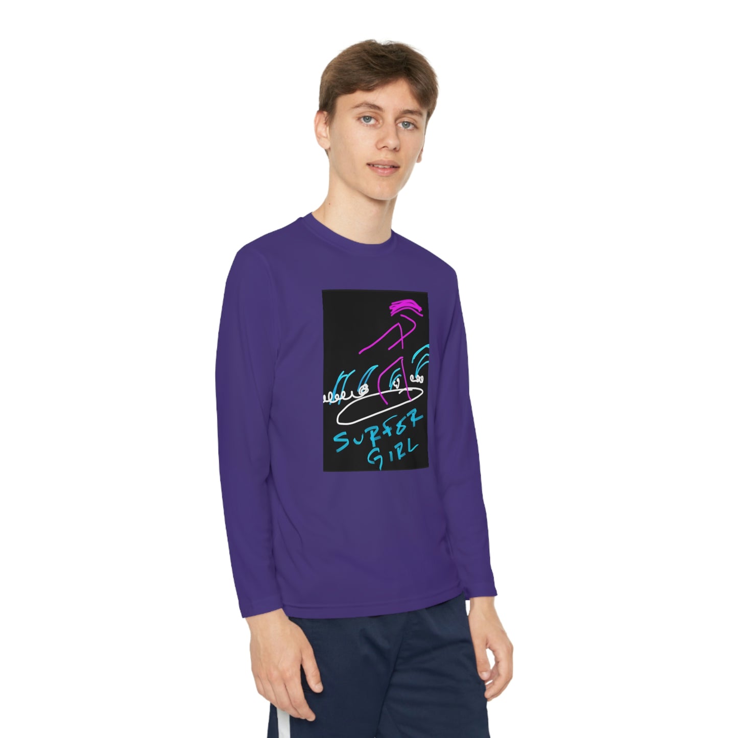 Surfer Girl- Youth Long Sleeve Competitor Tee- Purple