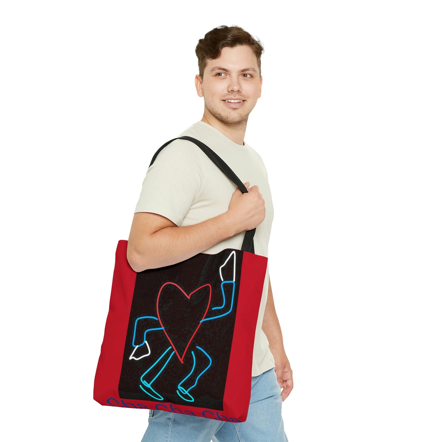 You Make My Heart Dance- Tote Bag (AOP)- Black and Red