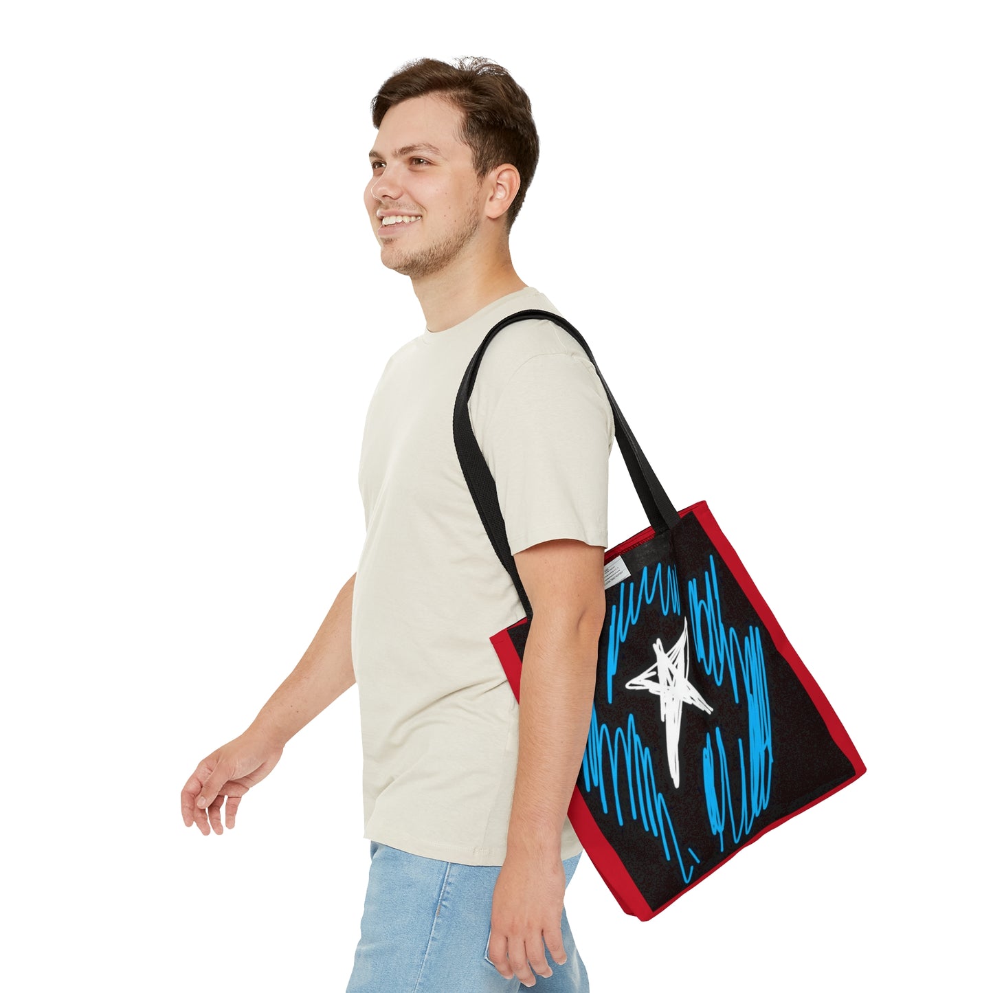 July 4th- Star Field- Tote Bag (AOP)- Black and Red