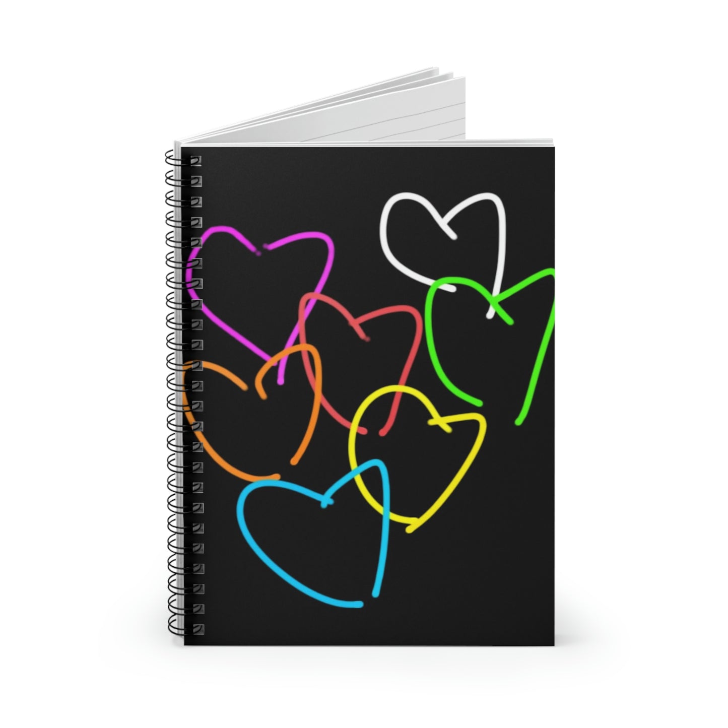 Colorful Hearts- Spiral Notebook - Ruled Line