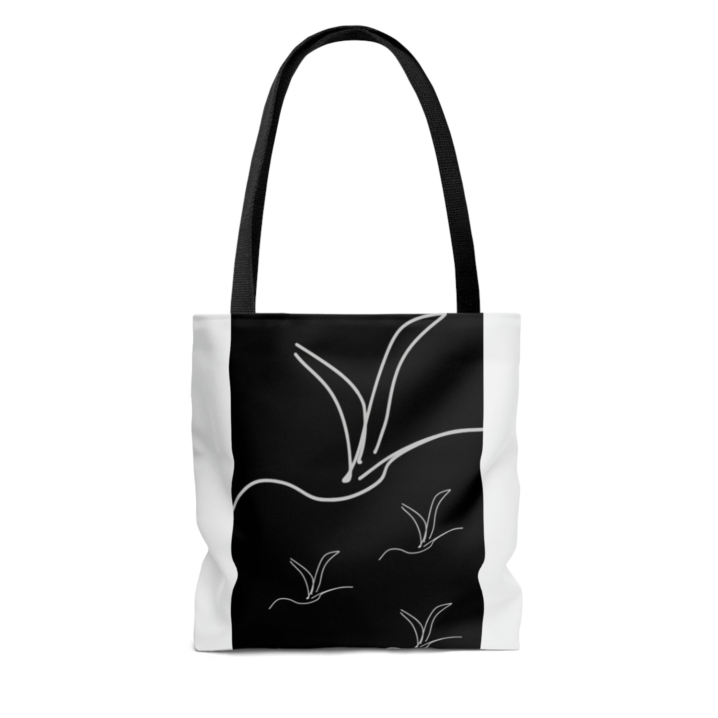 Origami/Flock- Tote Bag (AOP)- Black and White