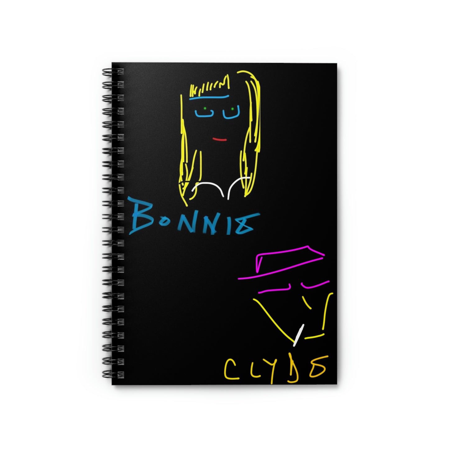 Bonnie and Clyde- Spiral Notebook - Ruled Line- Black