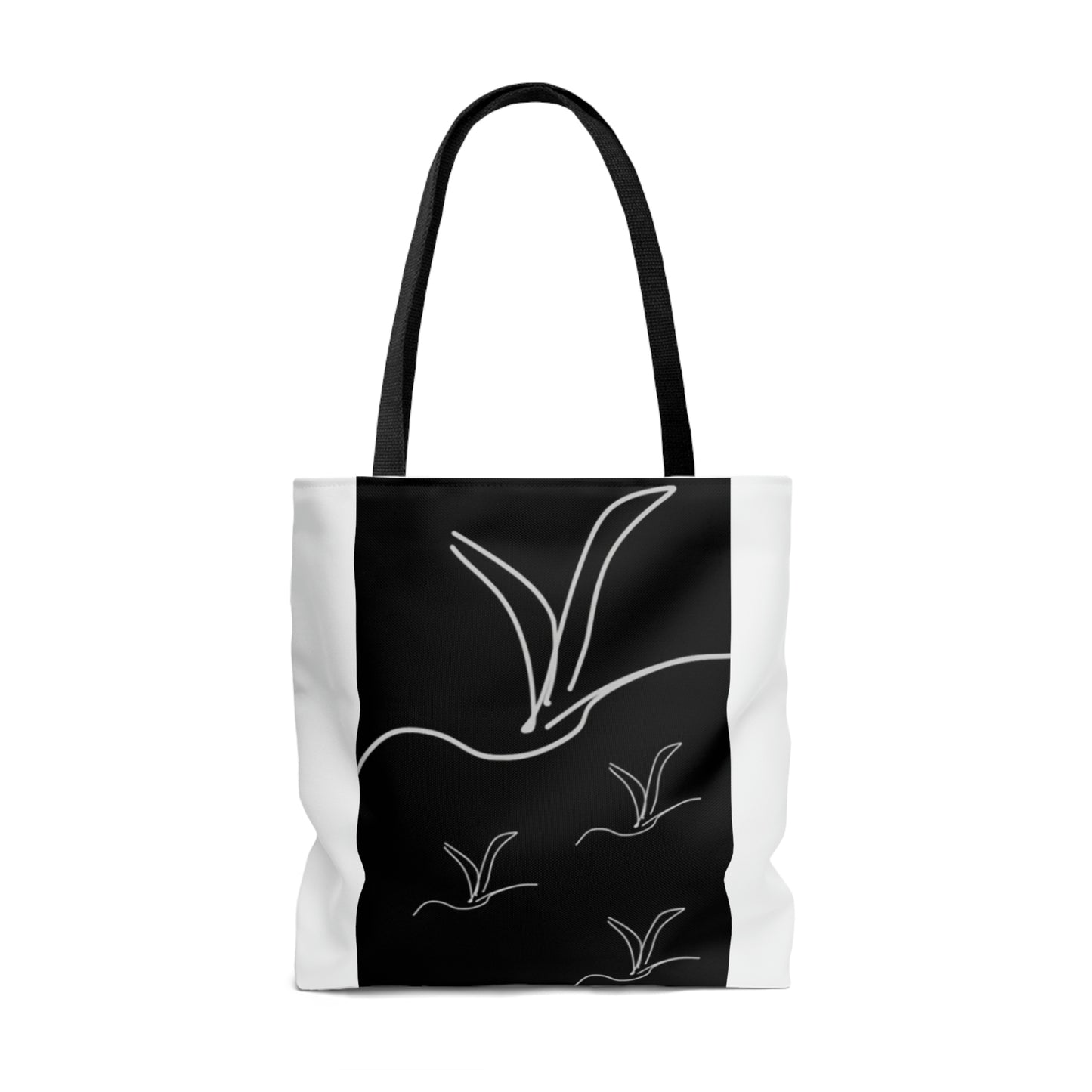 Origami/Flock- Tote Bag (AOP)- Black and White