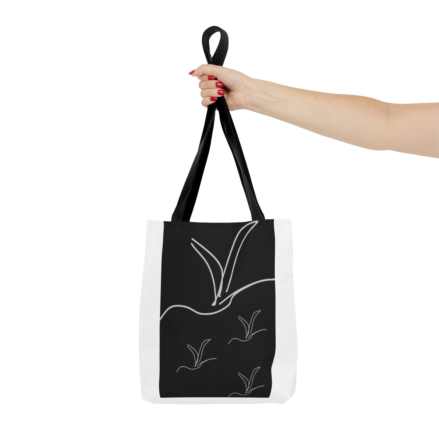 Origami/Flock- Tote Bag (AOP)- Black and White