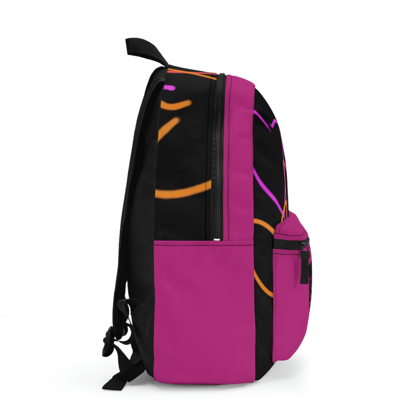 Colorful Hearts- Backpack- Black & Pink