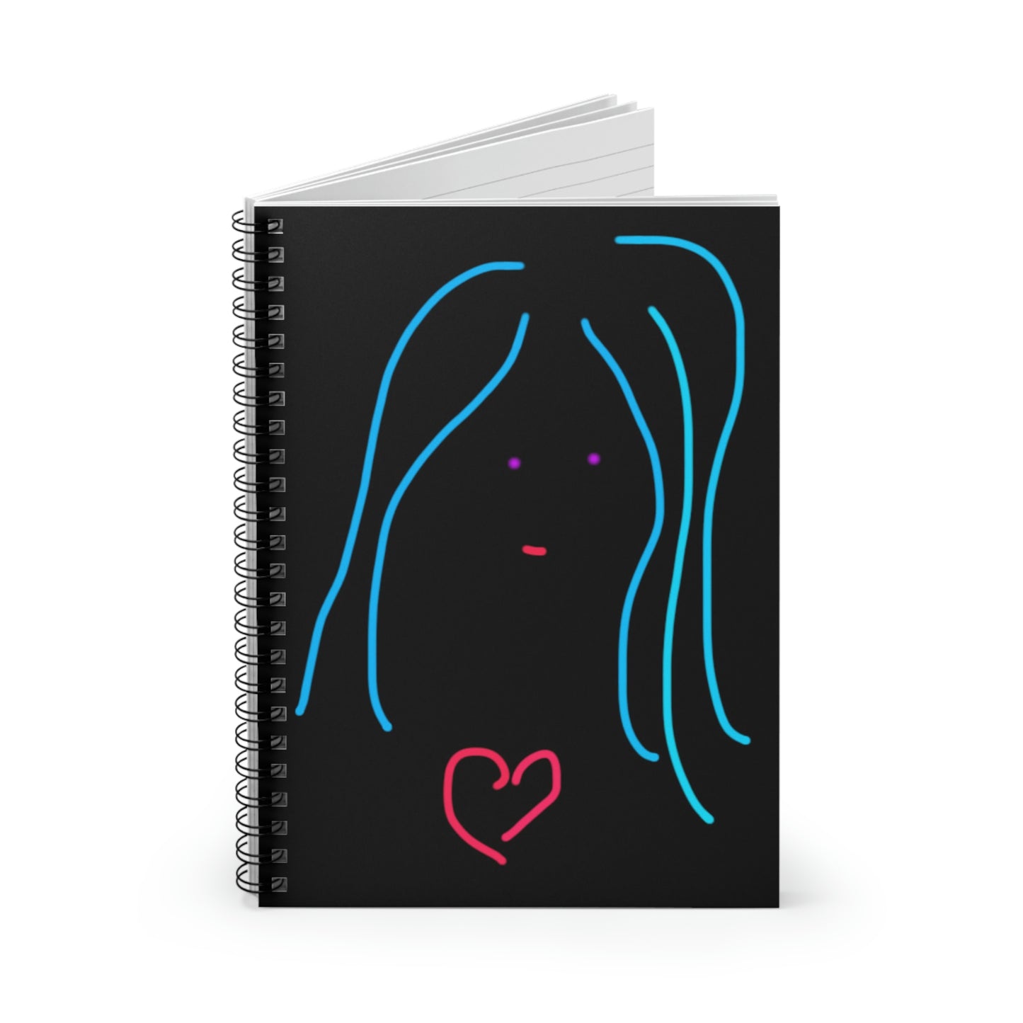 Heart Girl- Spiral Notebook - Ruled Line