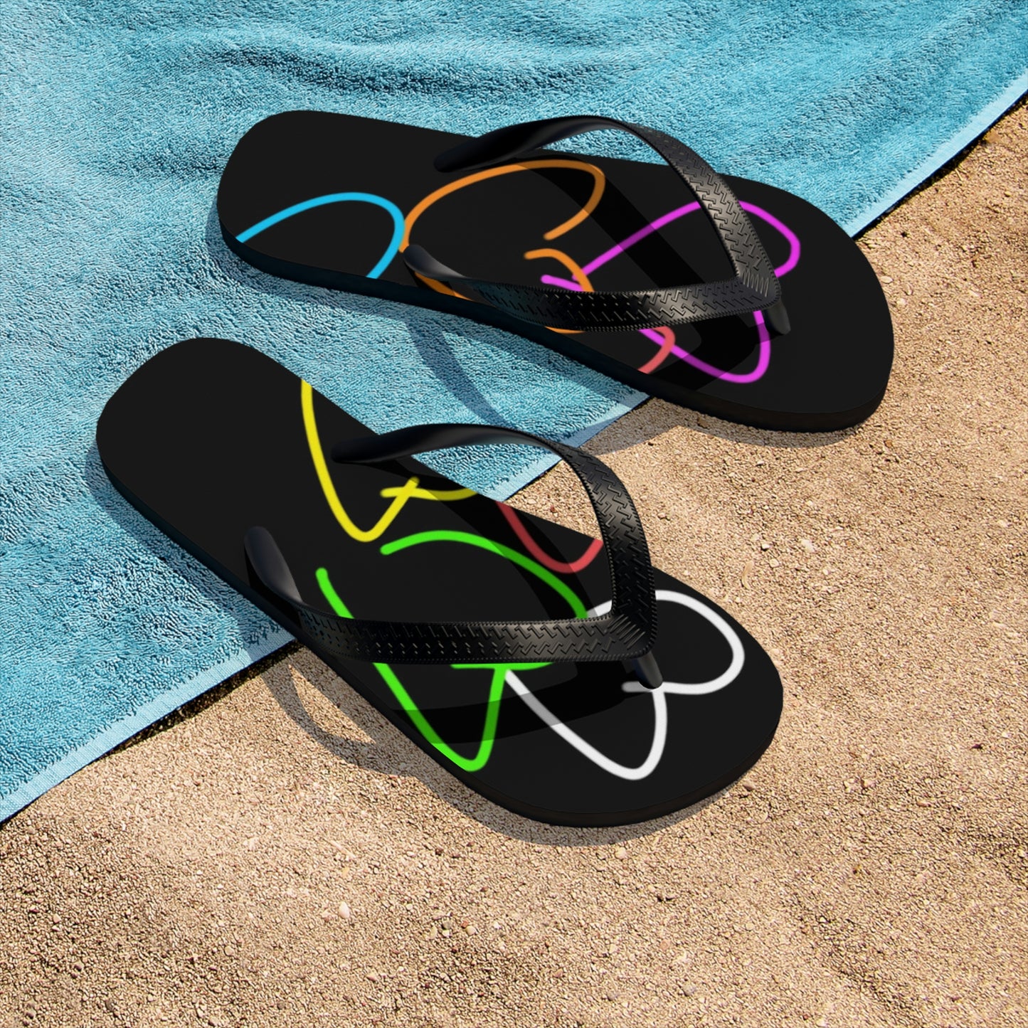 Colorful Hearts- Unisex Flip-Flops