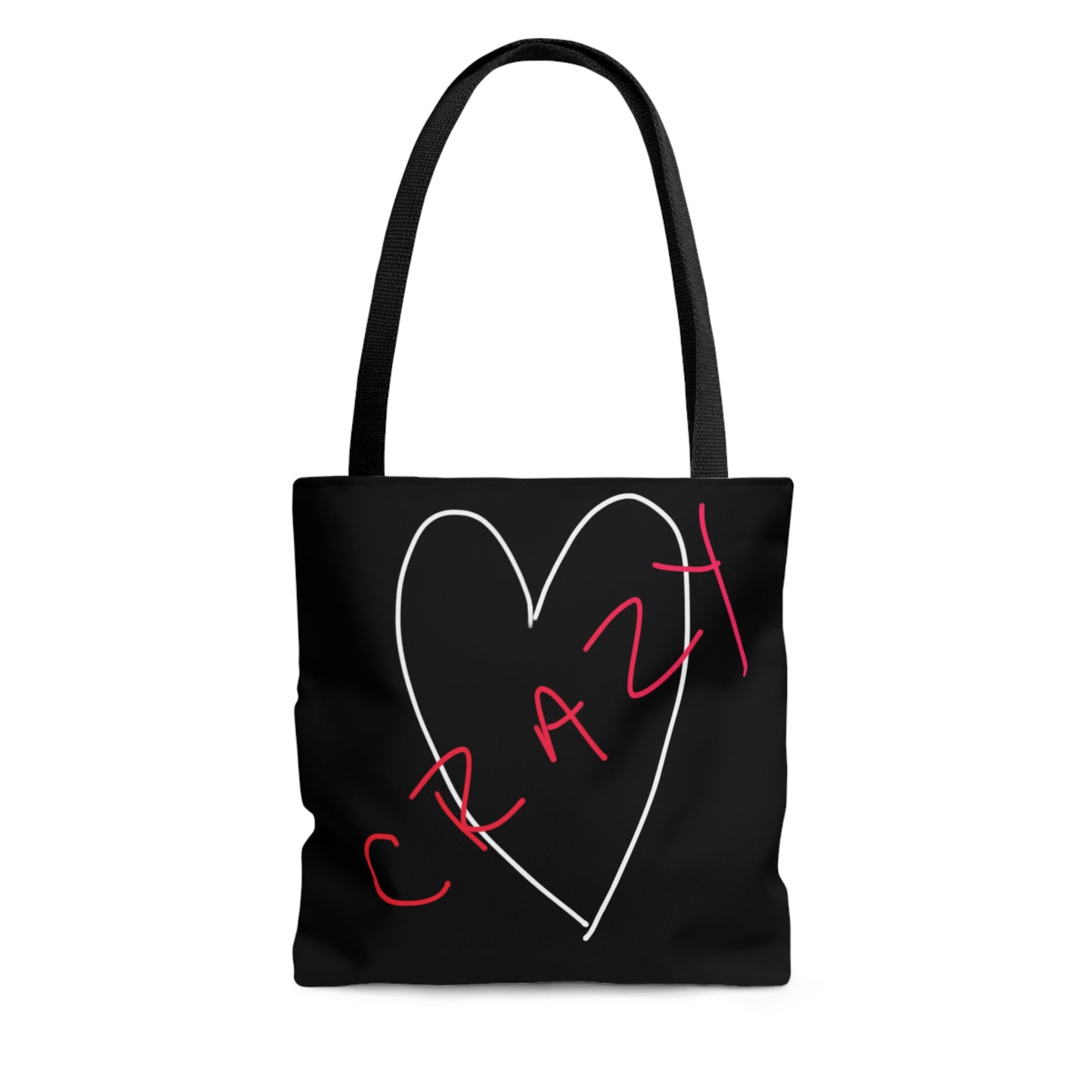 Crazy Heart- Tote Bag (AOP)- Black