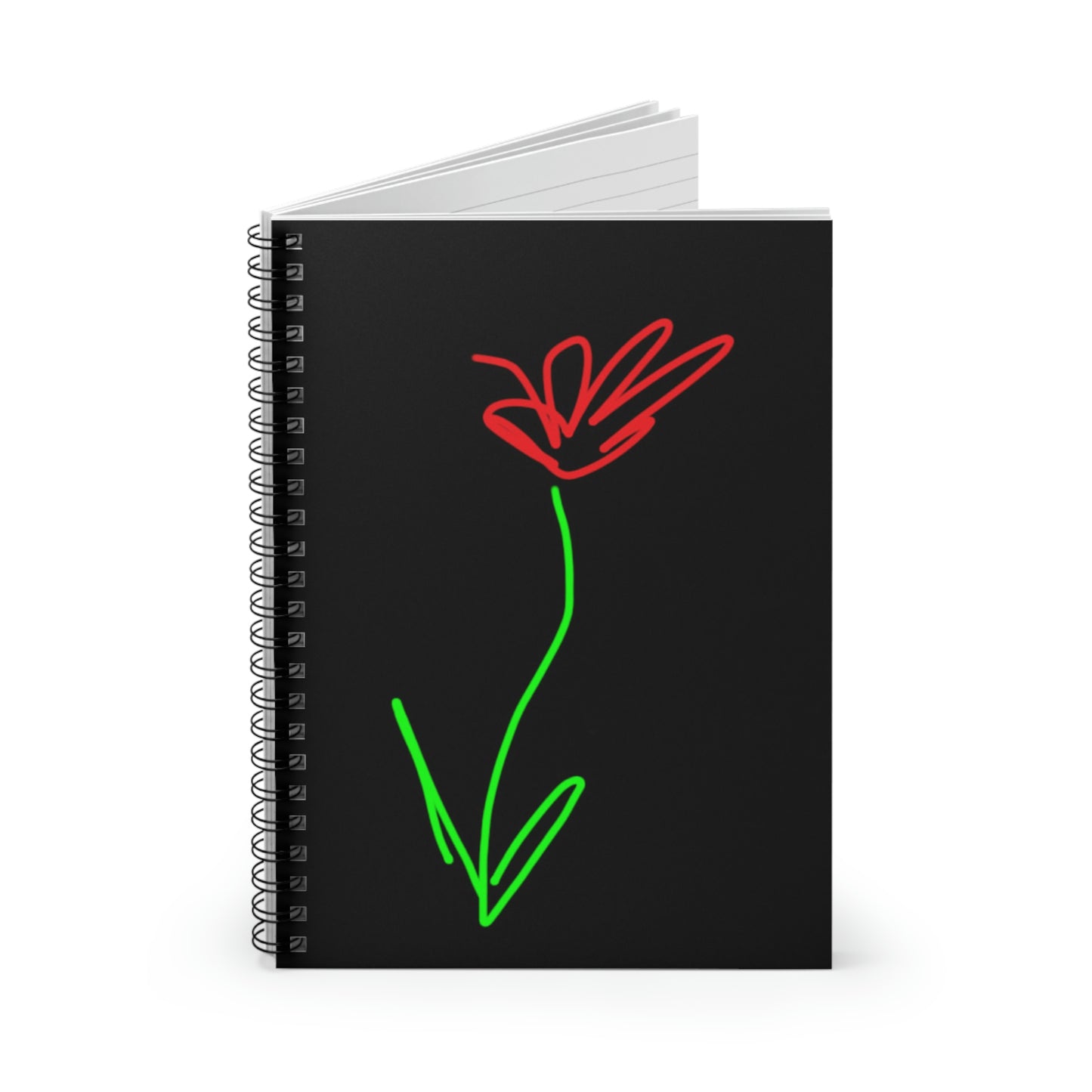 Red Flower- Spiral Notebook - Ruled Line