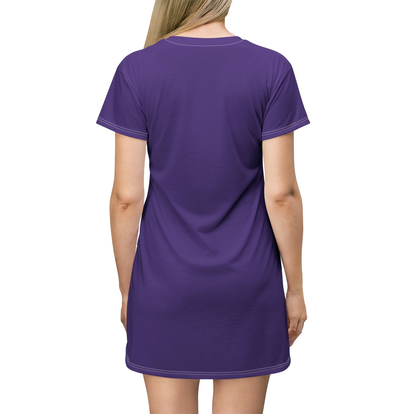 Surfer Girl- T-Shirt Dress (AOP)- Black and Purple