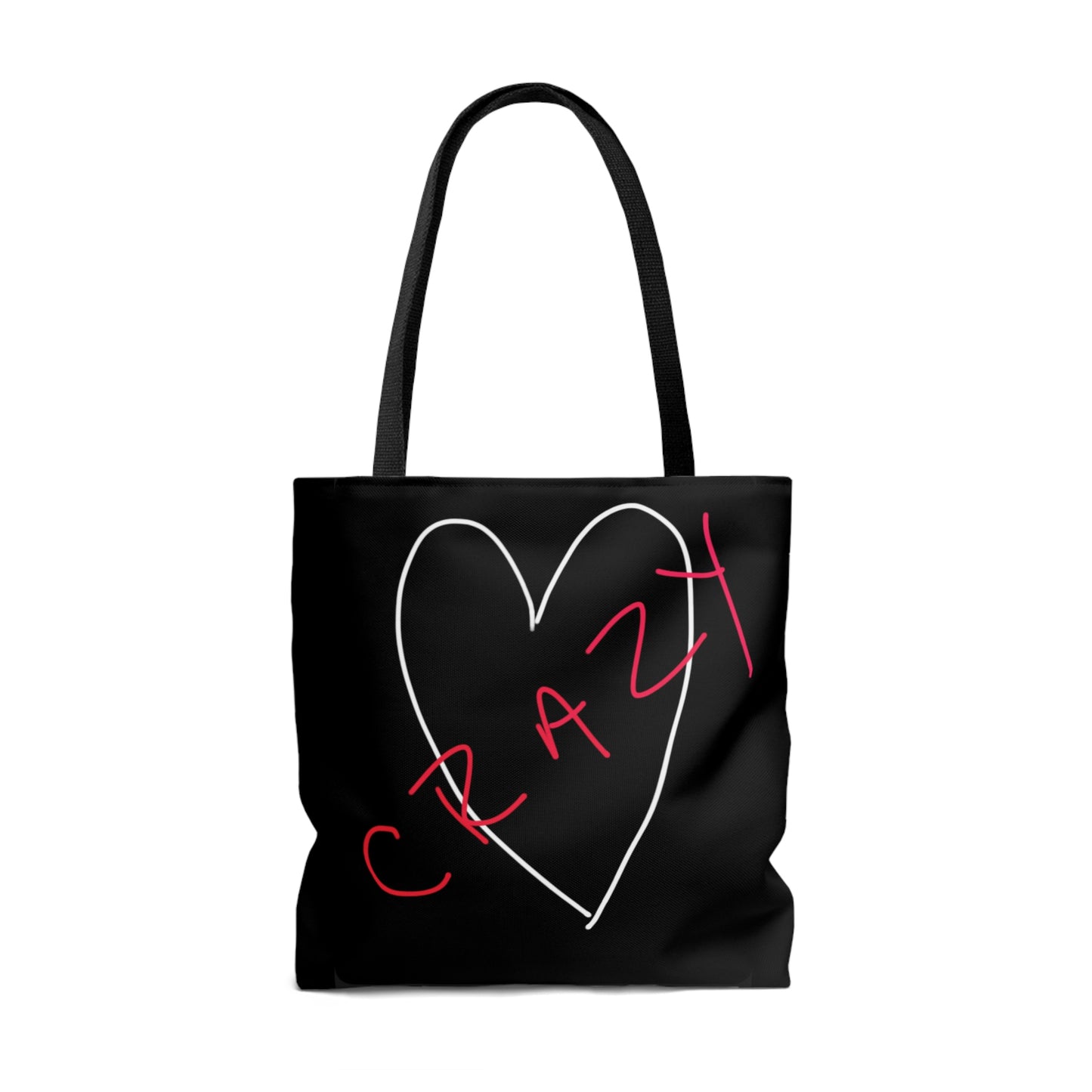 Crazy Heart- Tote Bag (AOP)- Black