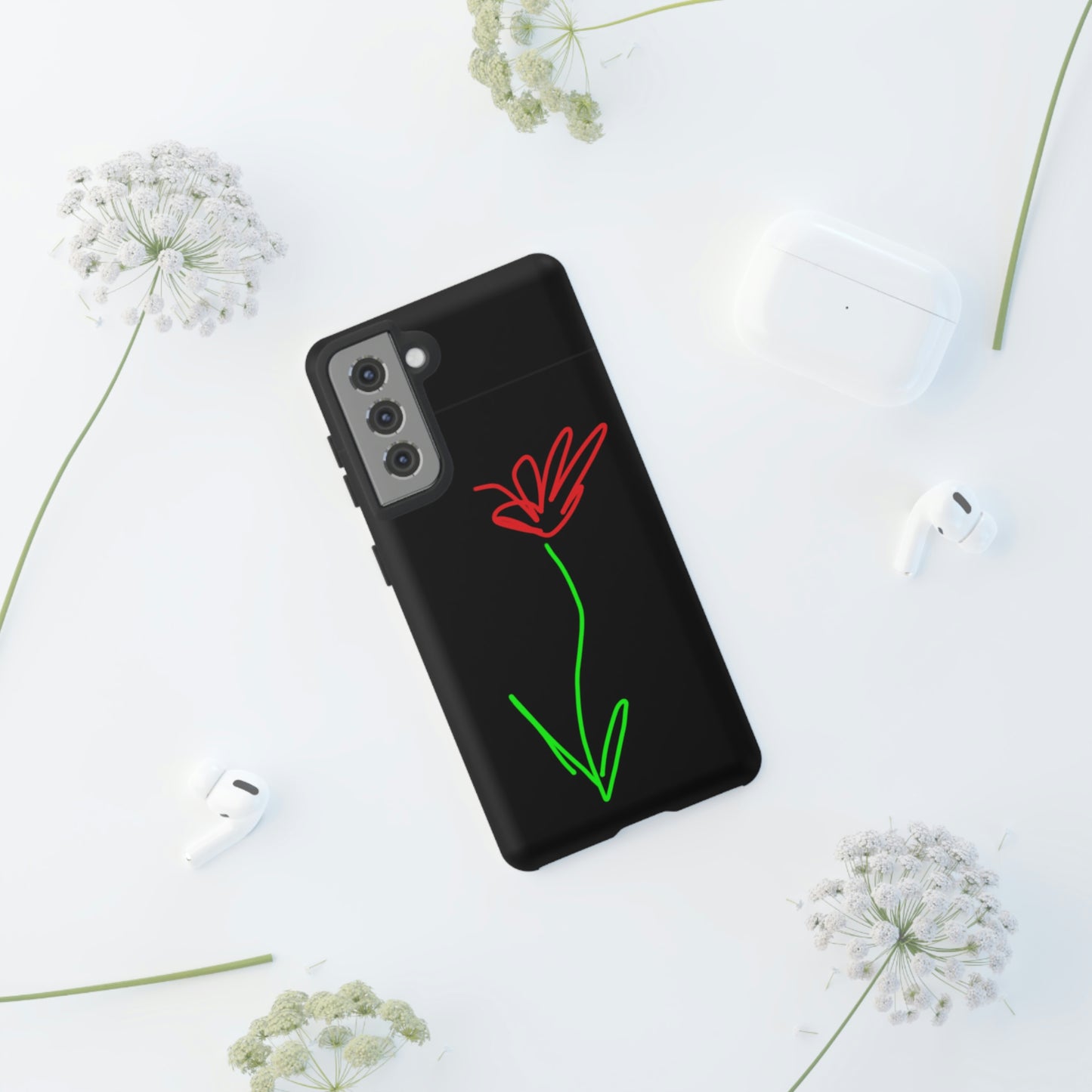 Red Flower- Tough Cases- 41 Phone Styles